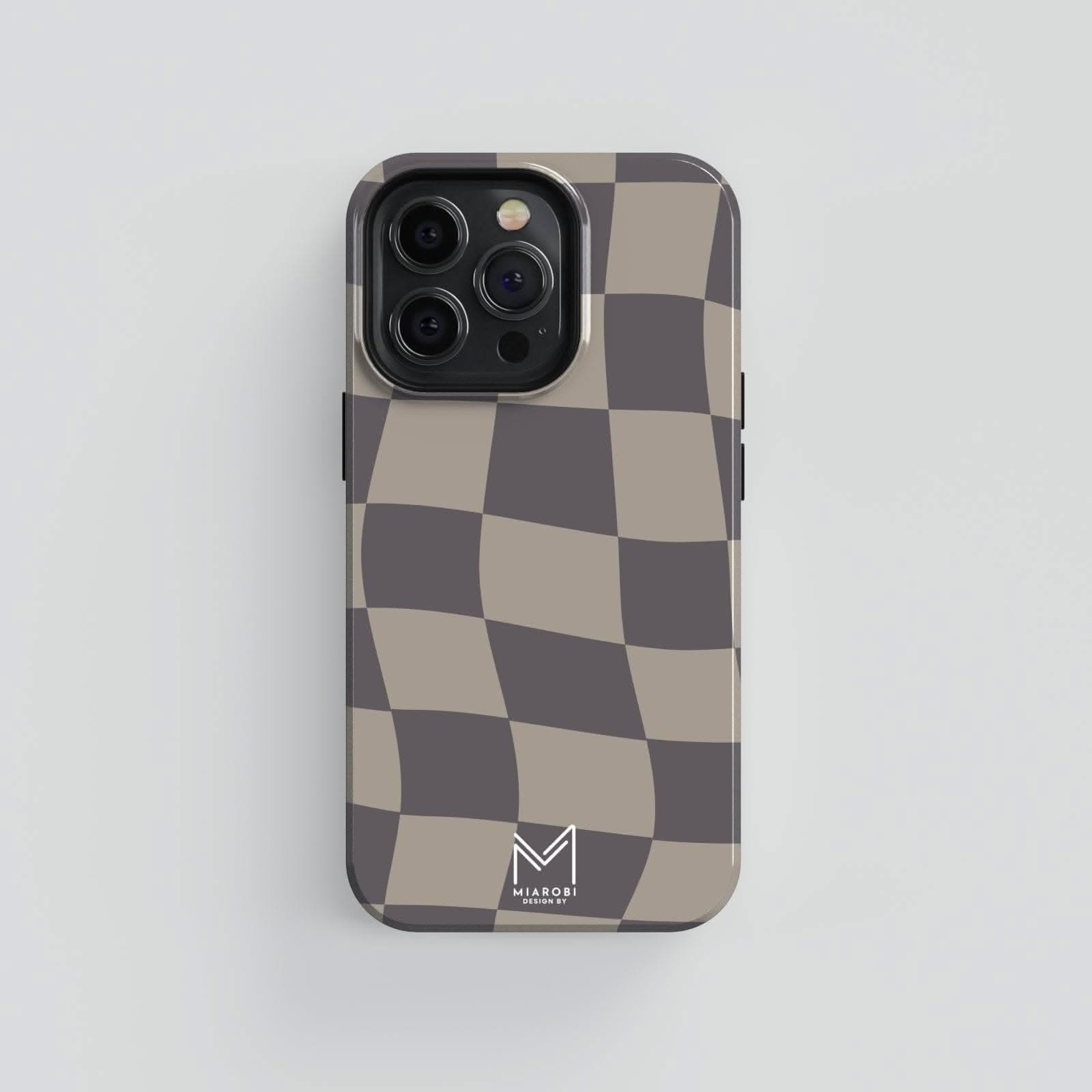 Distorted Checkers (Gray) Phone Case - Miarobi Design By