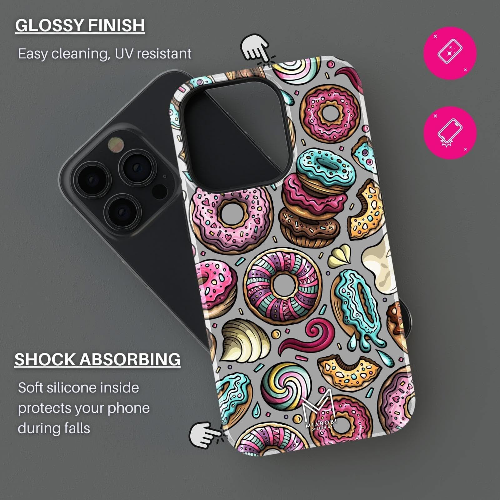 Glazed Craze (Silver) Phone Case - Miarobi Design By