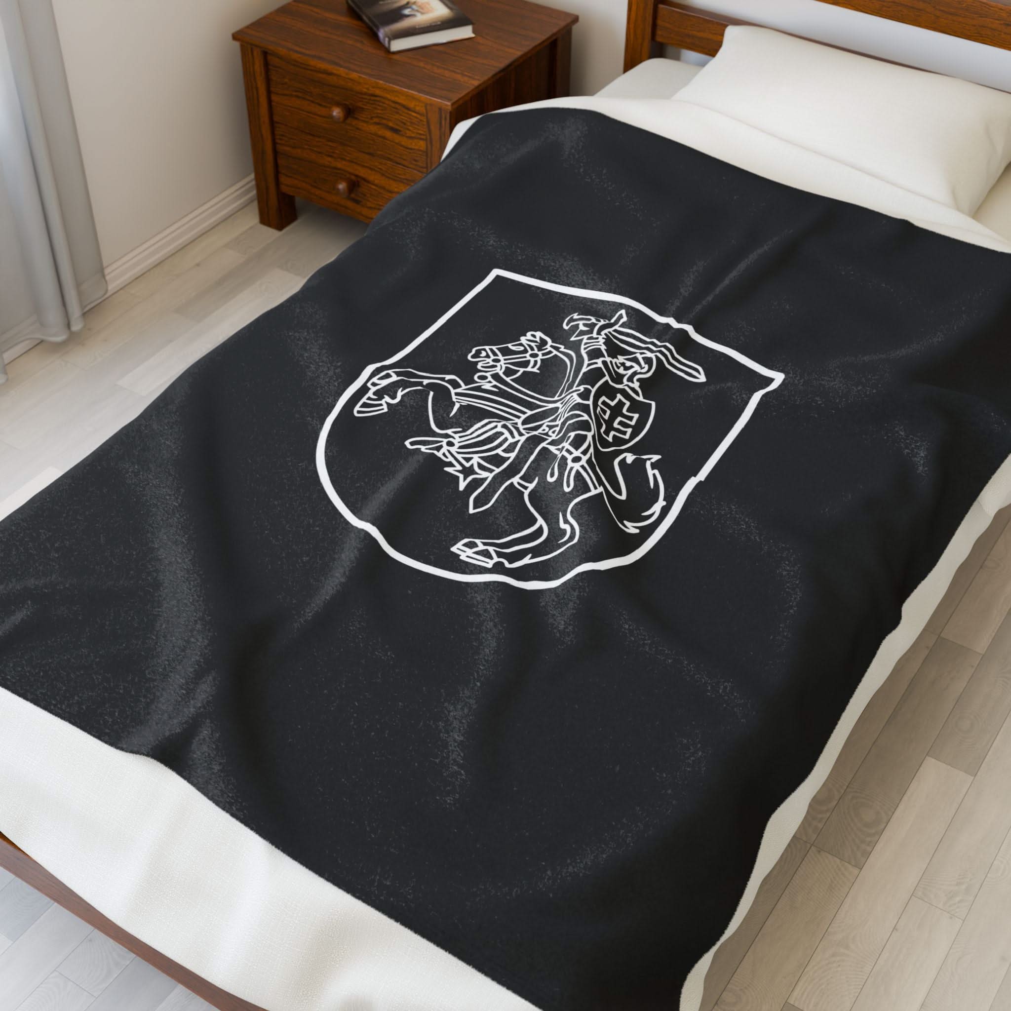 Knight on Horseback Velveteen Plush Blanket