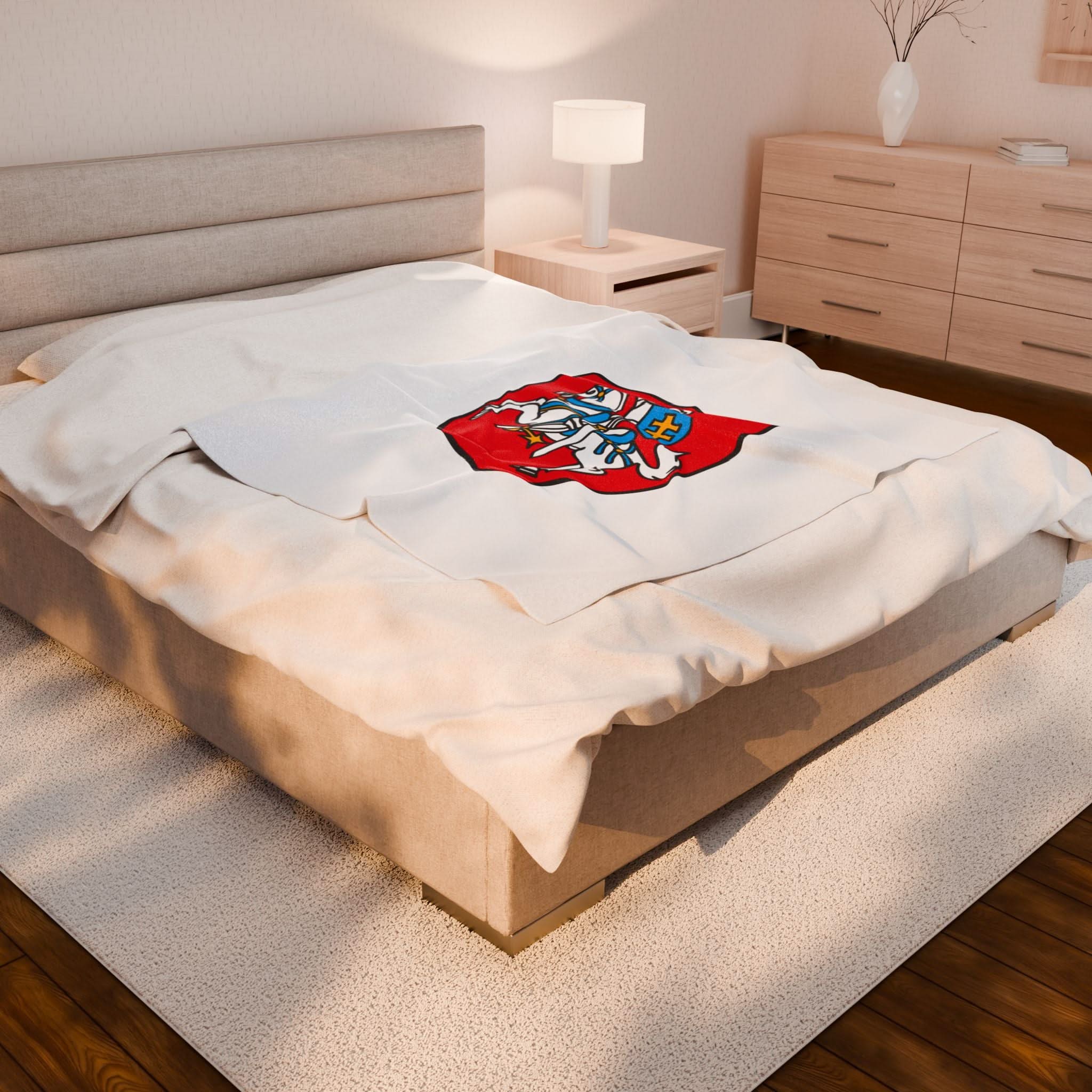 Heraldic Knight Velveteen Plush Blanket