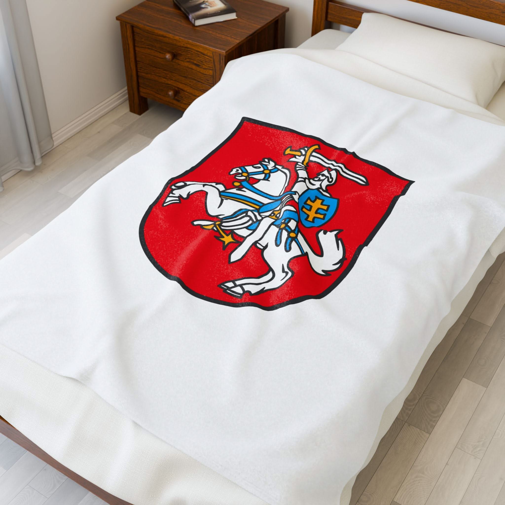 Heraldic Knight Velveteen Plush Blanket