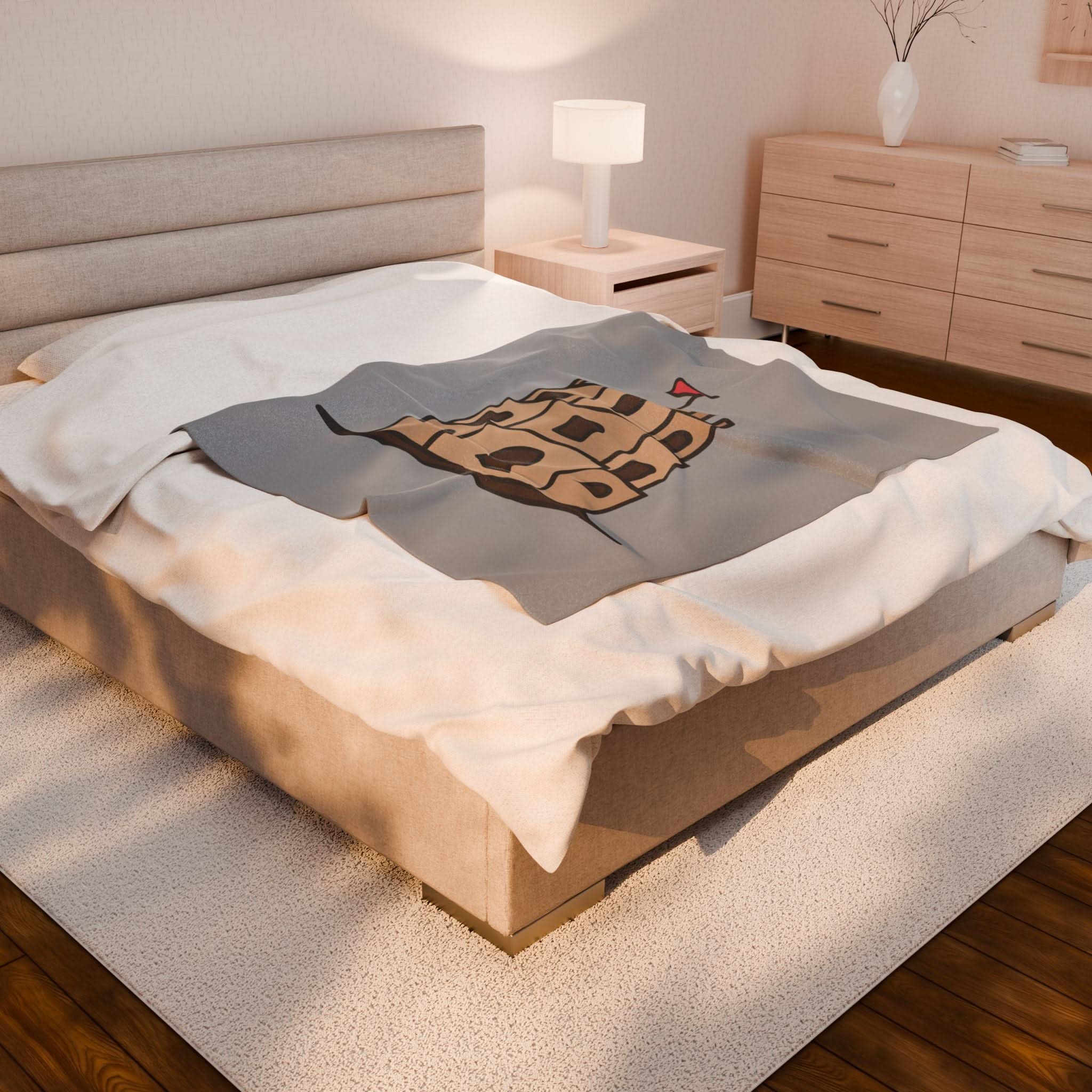 Gediminas castle Velveteen Plush Blanket