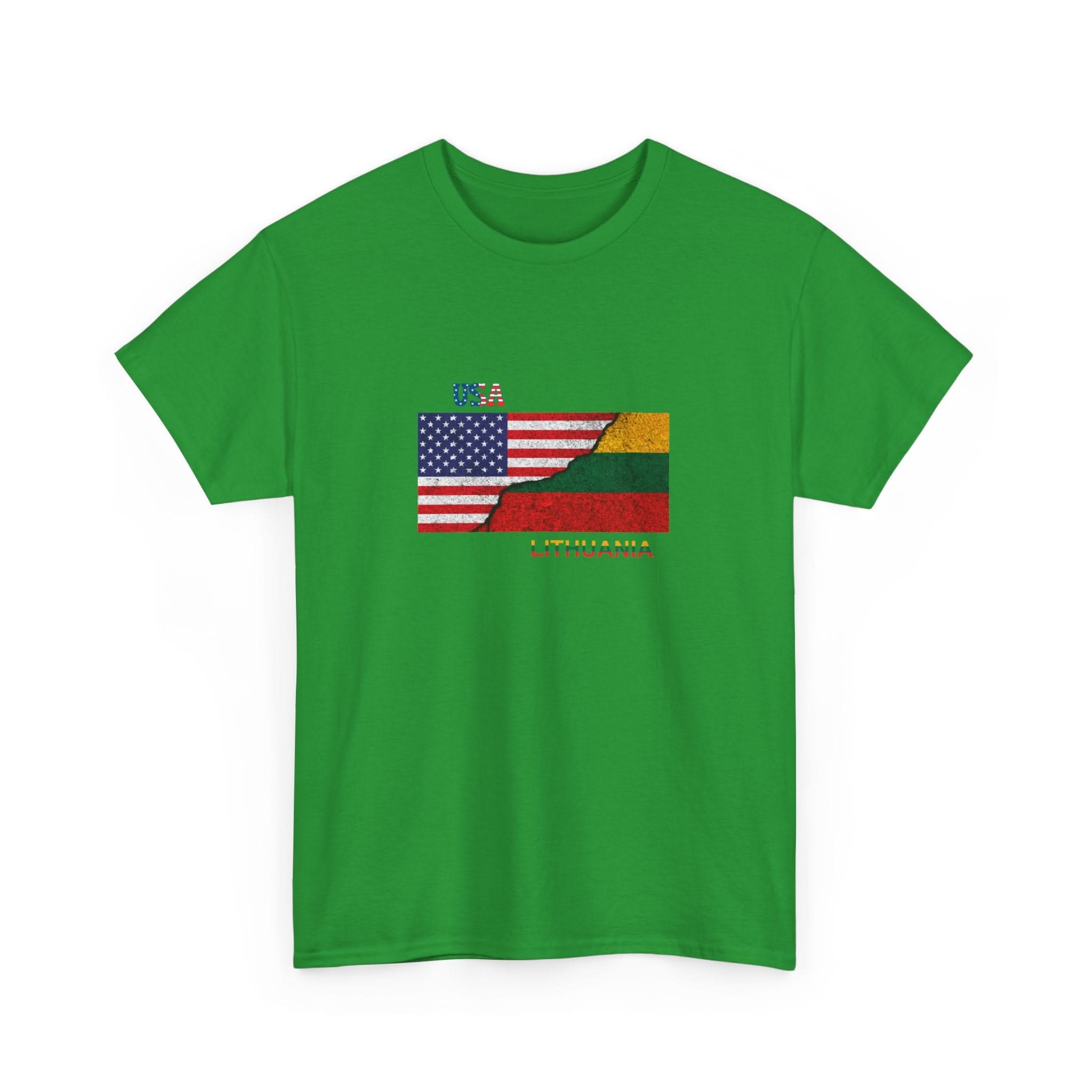 USA & Lithuania Flags - T-Shirt Unisex Heavy Cotton Tee