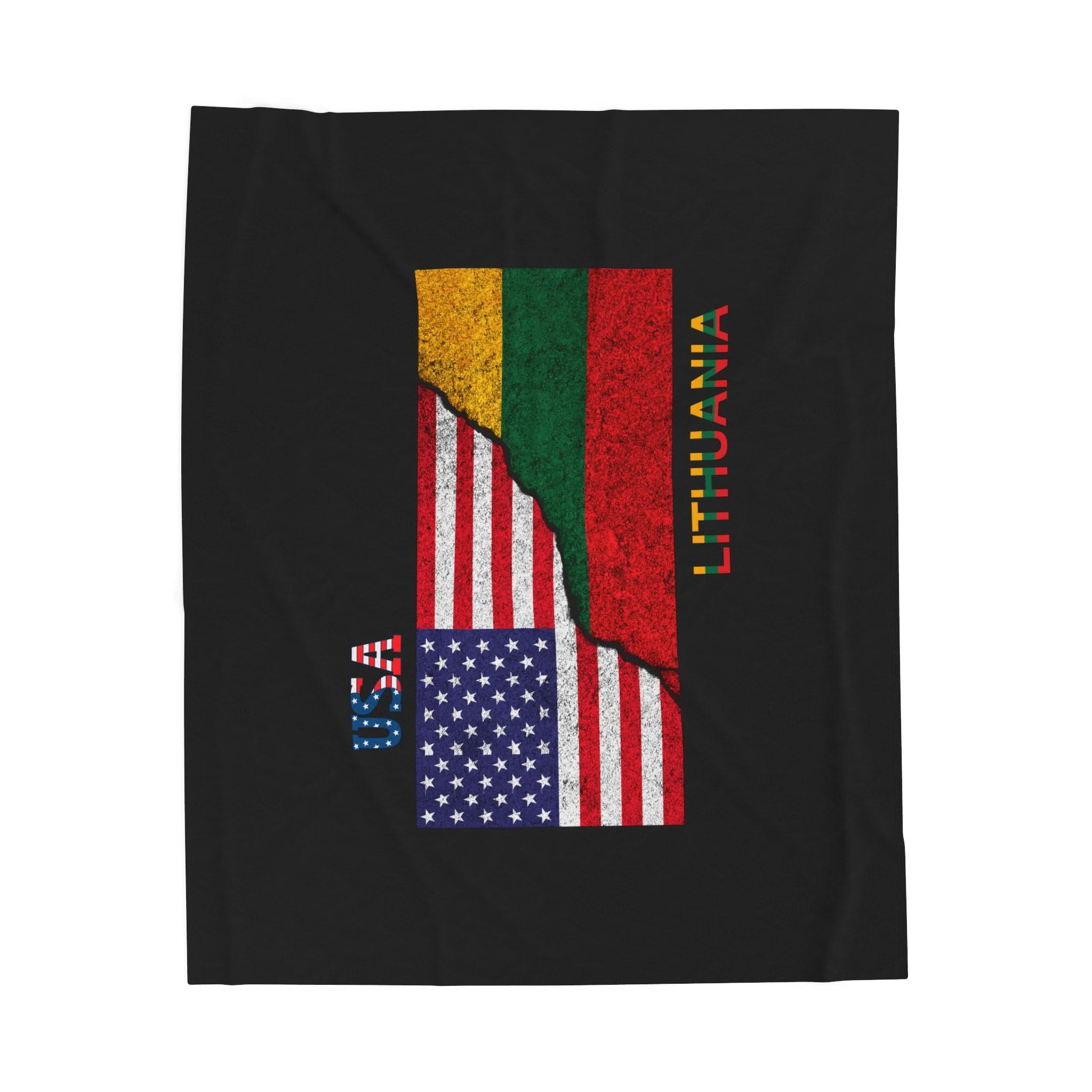 USA Lithuania Flag Velveteen Plush Blanket