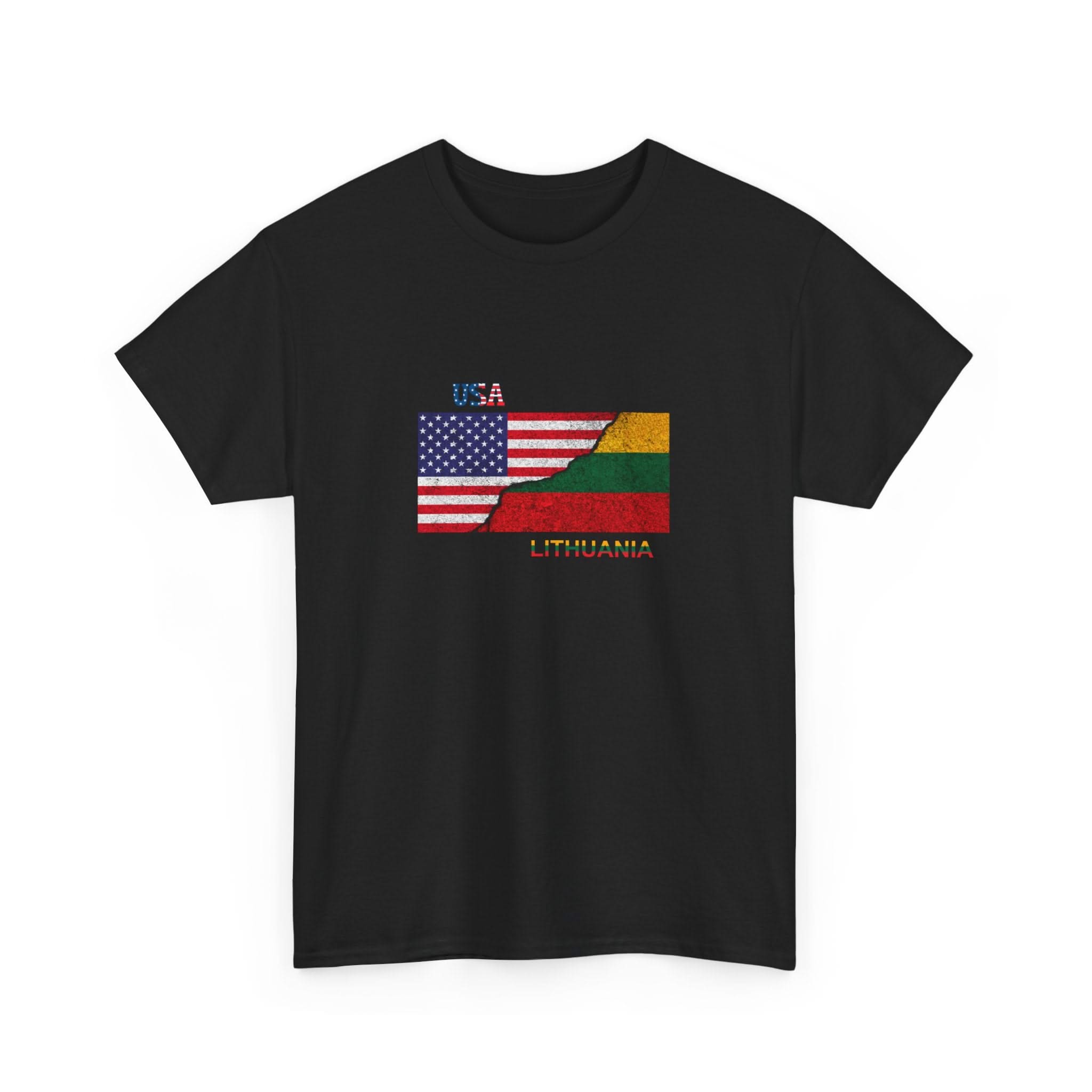 USA & Lithuania Flags - T-Shirt Unisex Heavy Cotton Tee