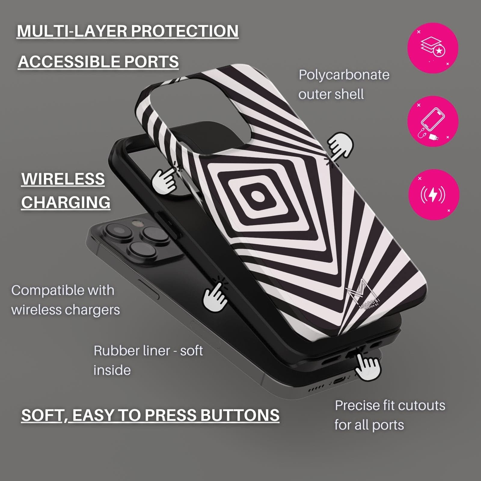 Black & White Harmony Phone Case - Miarobi Design By