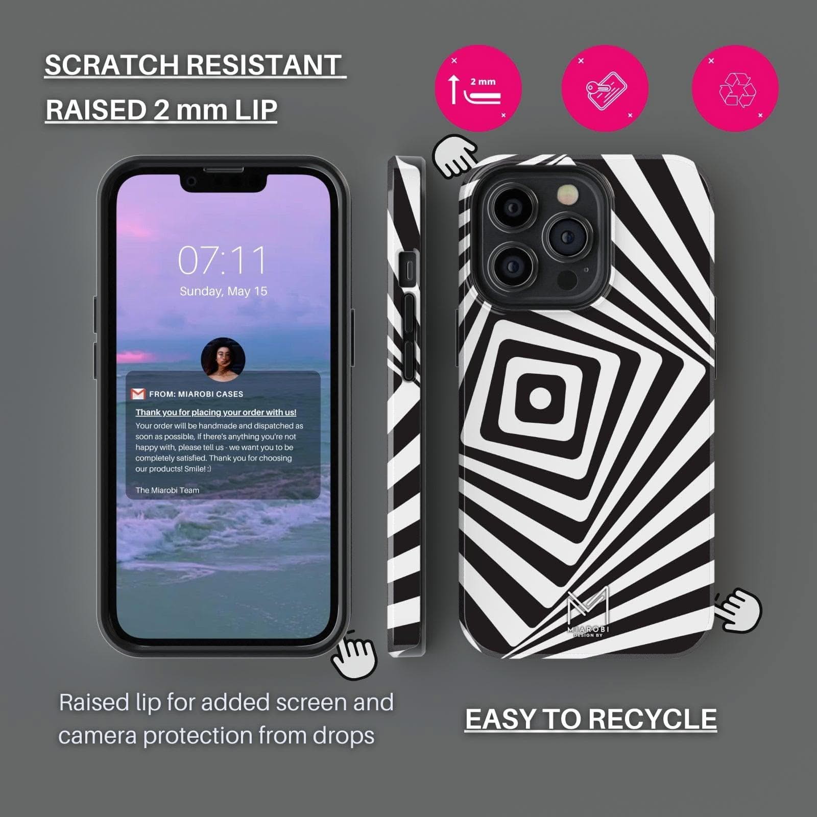 Black & White Harmony Phone Case - Miarobi Design By
