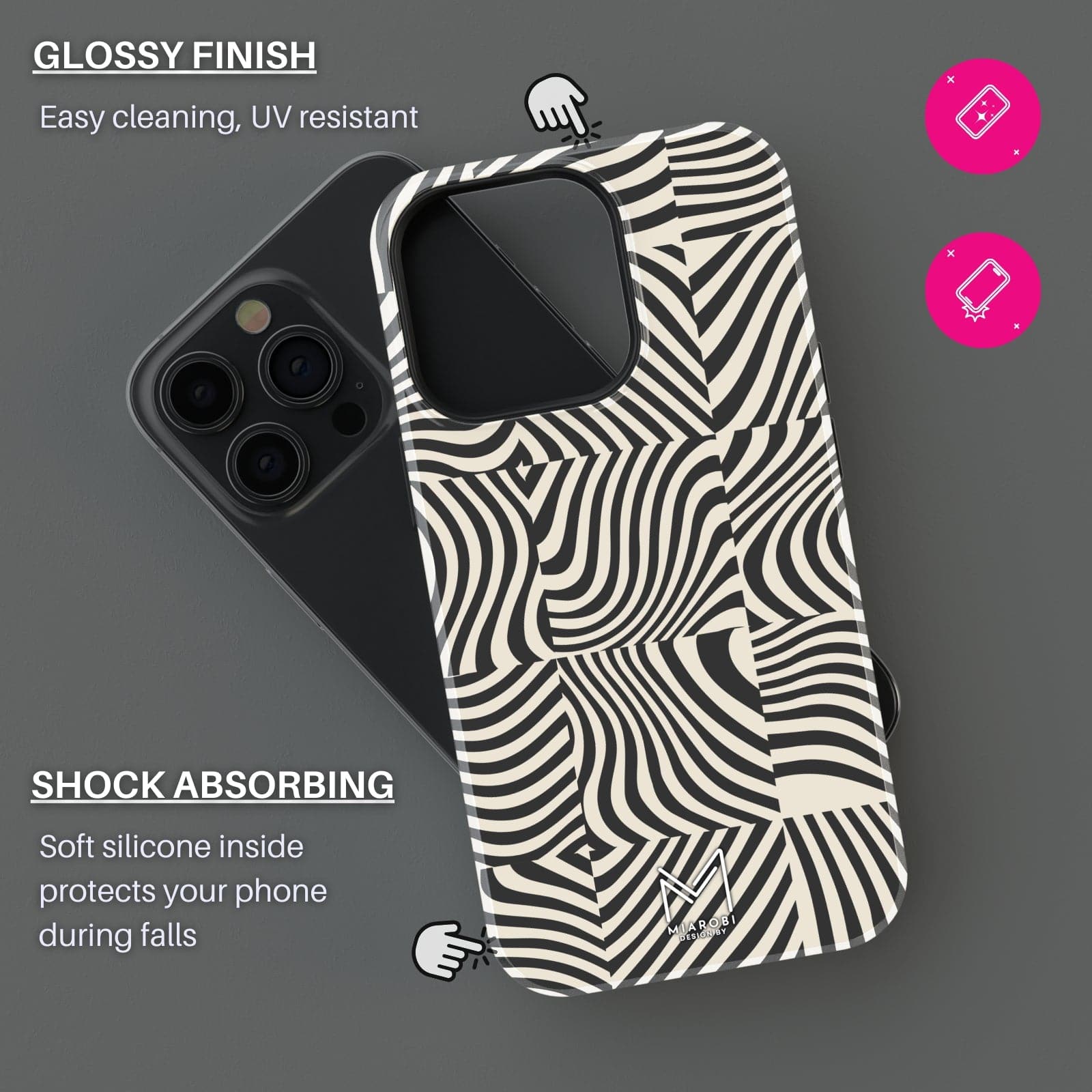 Black & White Zebra Phone Case - Miarobi Design By