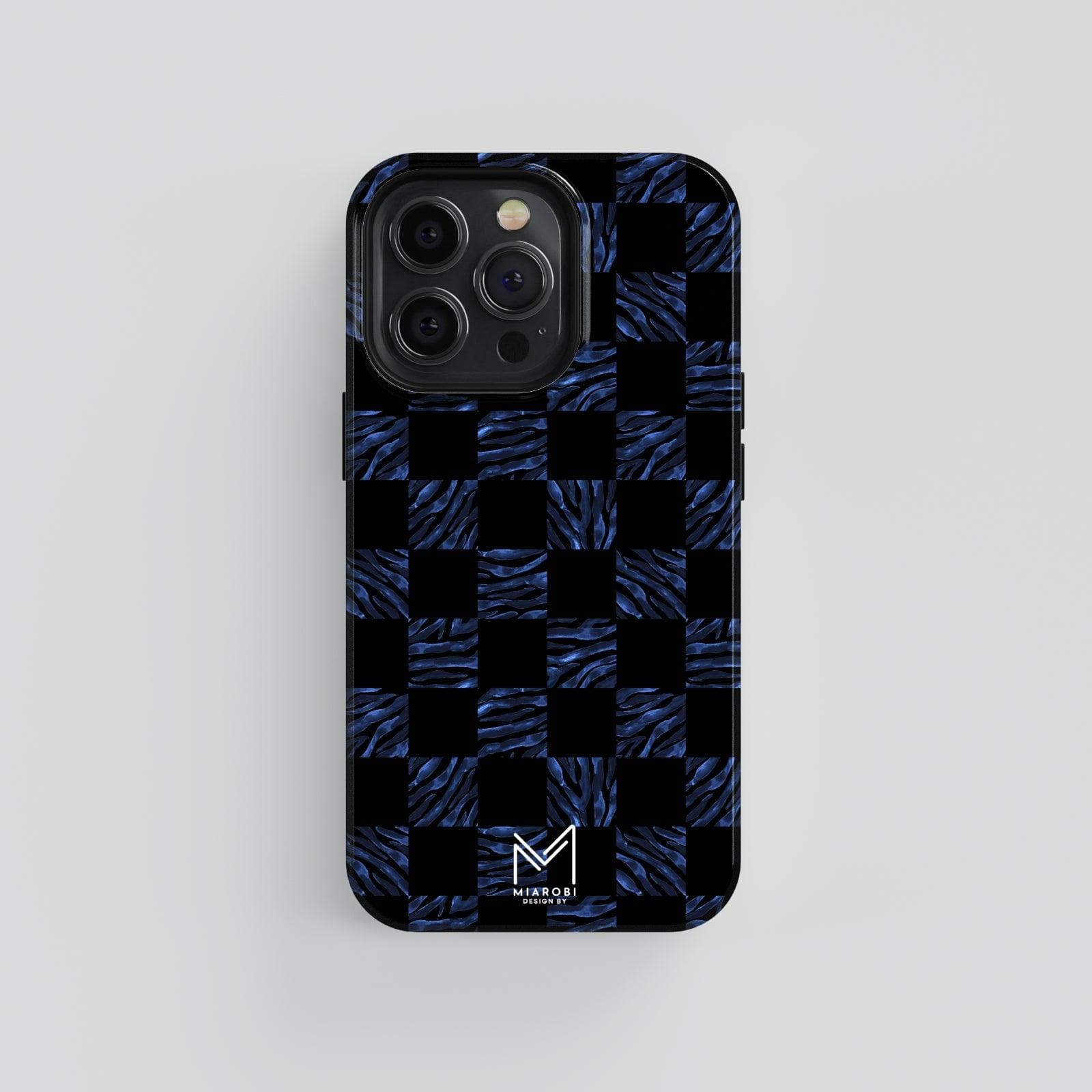 Checkered (Black & Blue) Phone Case - Miarobi Design By