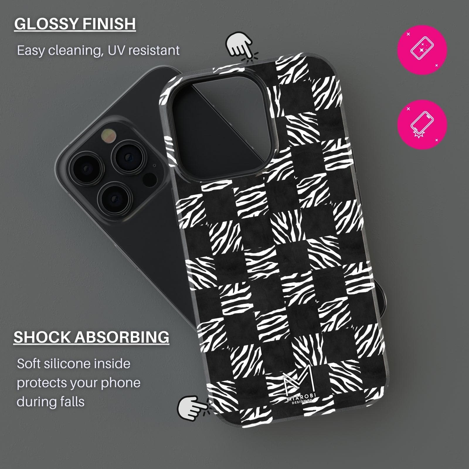 Checkered (Black & White) Phone Case - Miarobi Design By