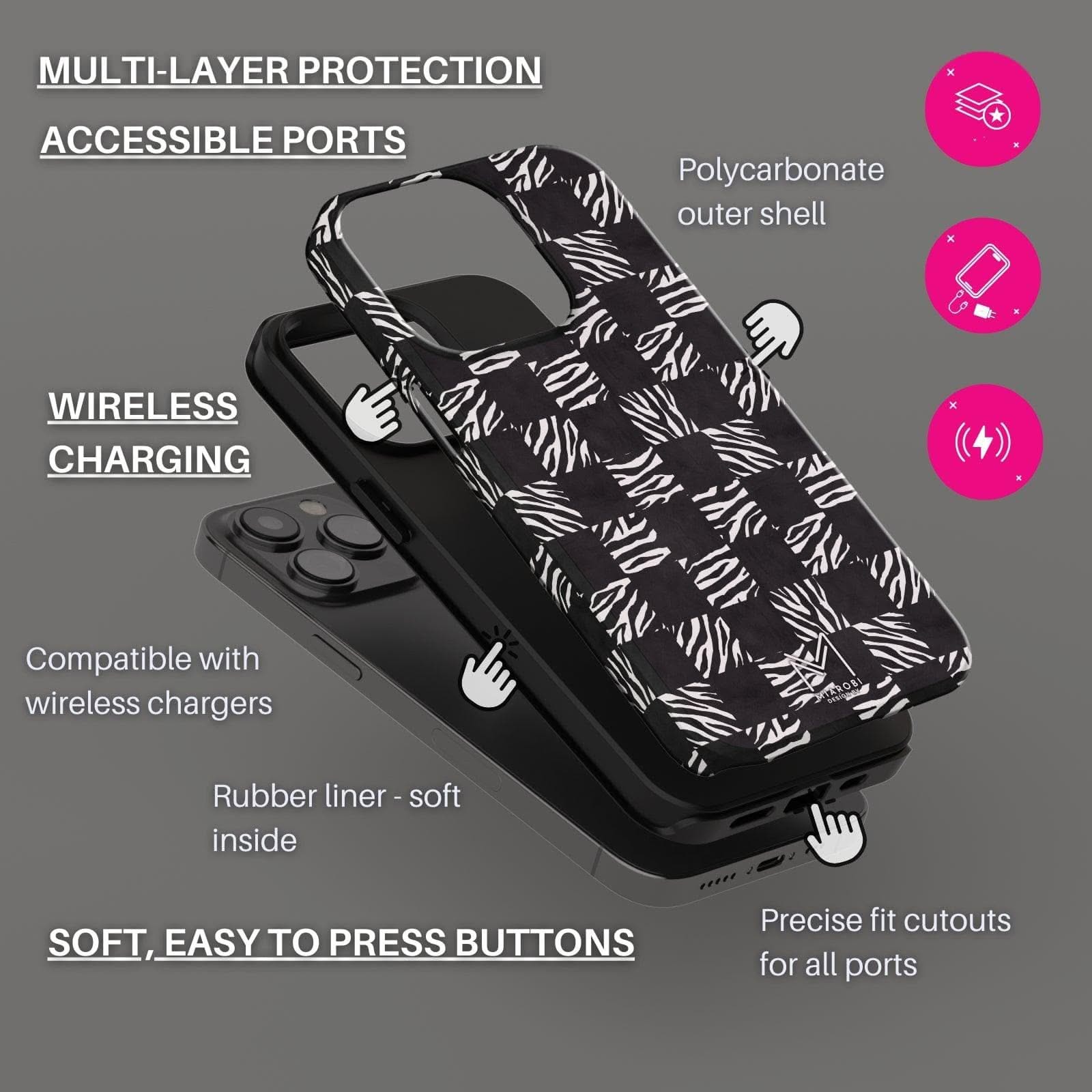 Checkered (Black & White) Phone Case - Miarobi Design By