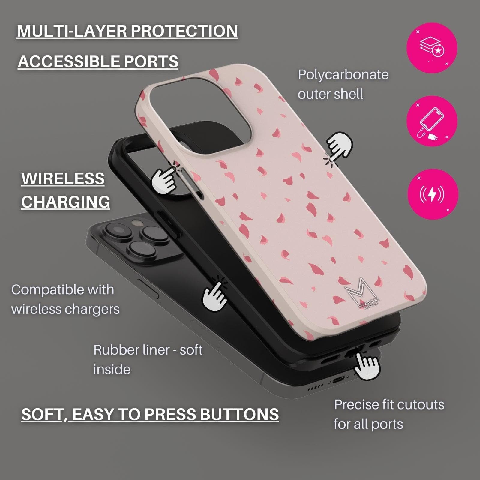 Cherry Blossom (Latte) Phone Case - Miarobi Design By