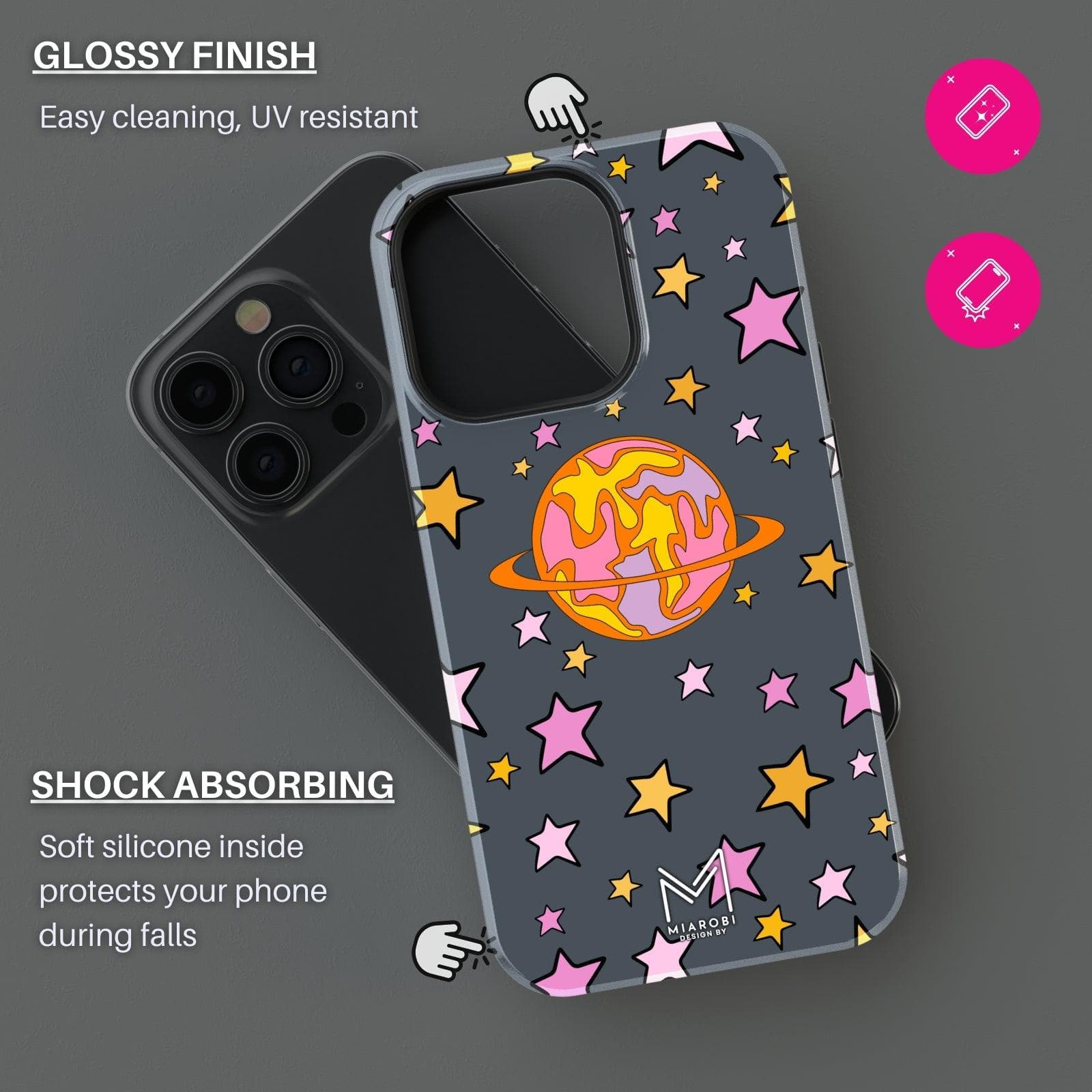 Cosmic Dreams (Gray) Phone Case - Miarobi Design By