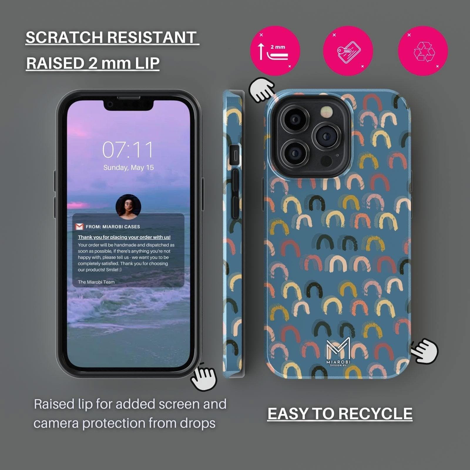 Crazy Rainbow (Blue) Phone Case - Miarobi Design By