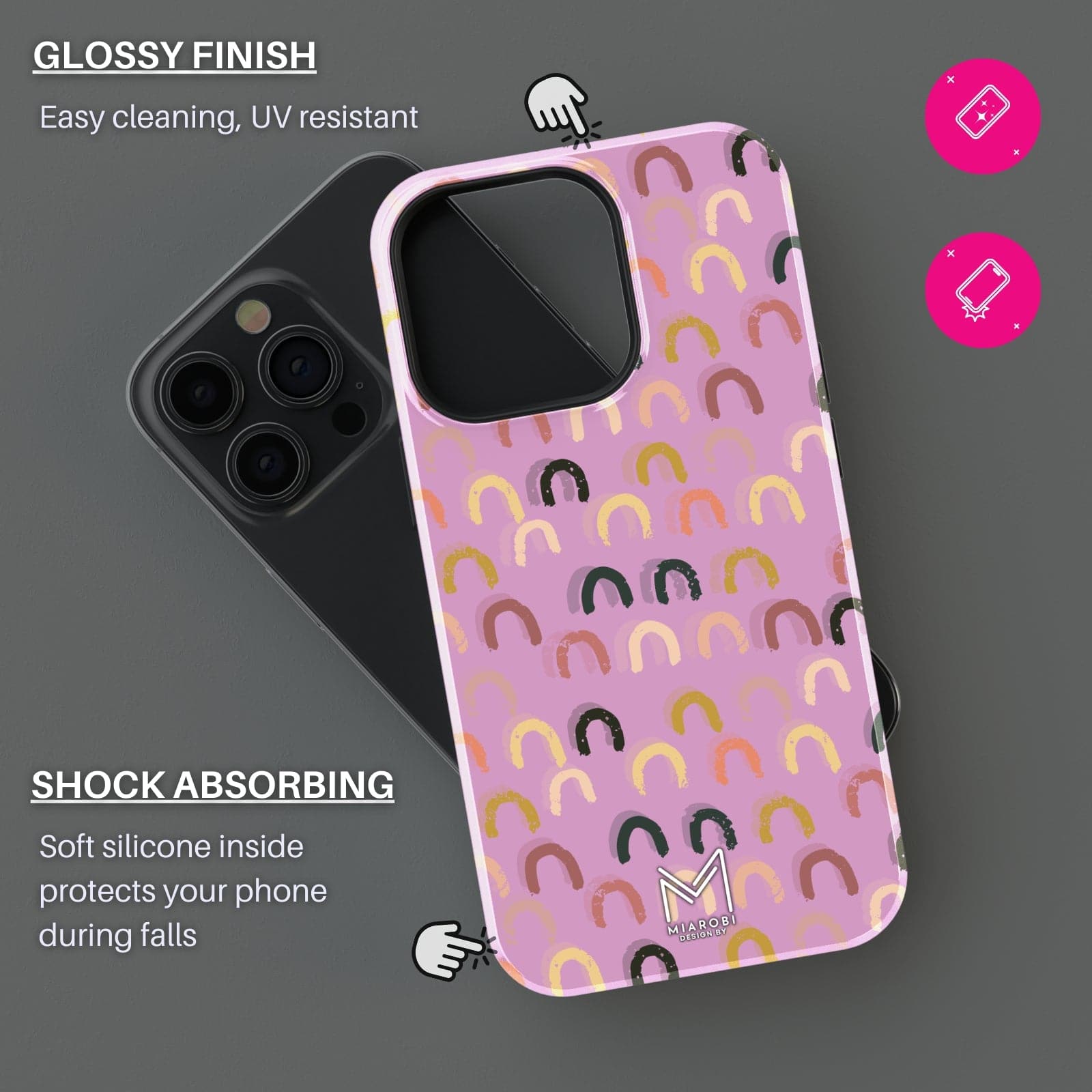 Crazy Rainbow (Pink) Phone Case - Miarobi Design By