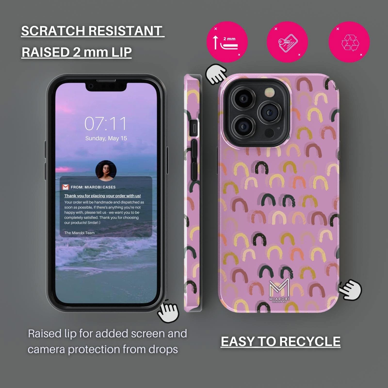 Crazy Rainbow (Pink) Phone Case - Miarobi Design By