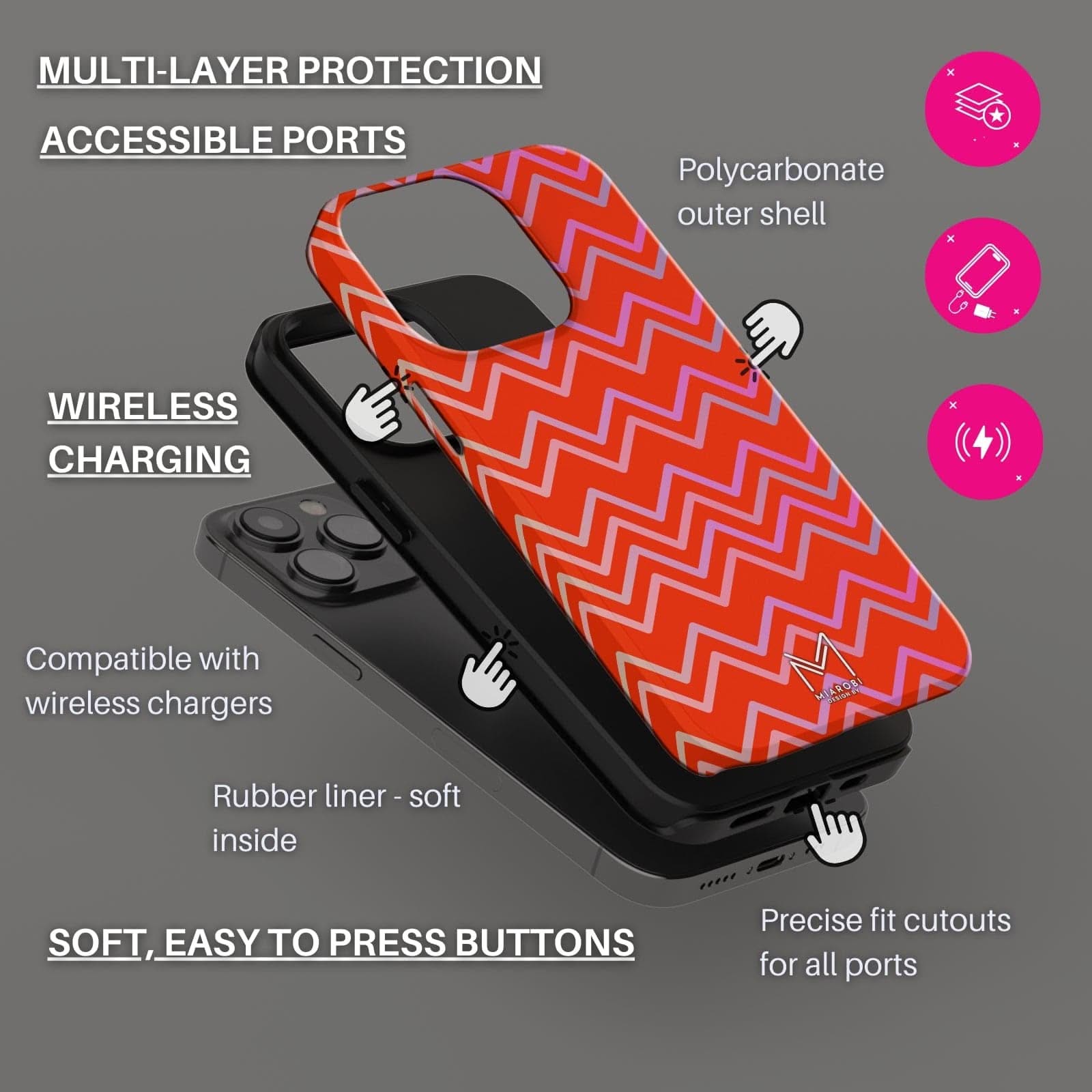 Disco Vibes (Red) Phone Case - Miarobi Design By