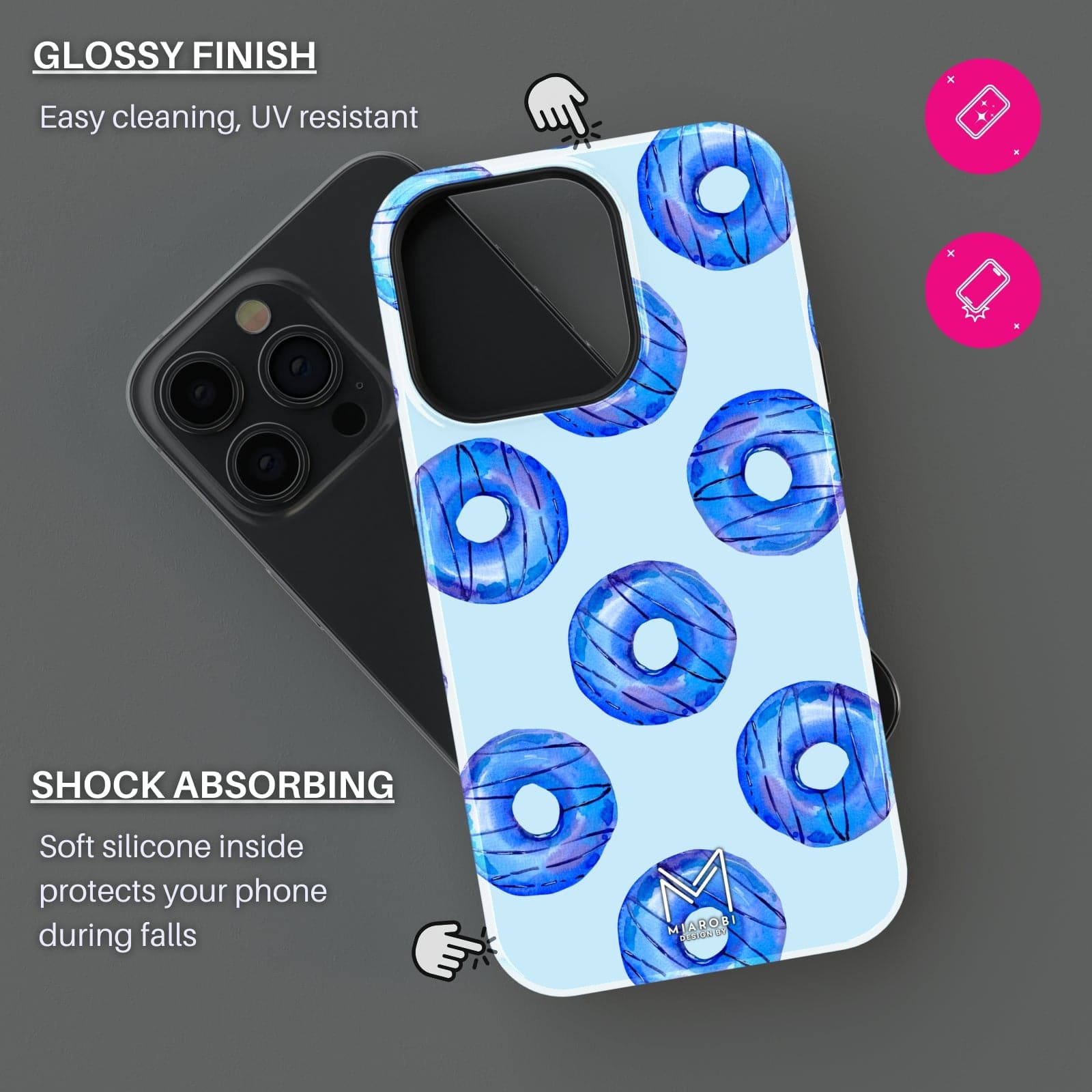 Donut Despair (Blue) Phone Case - Miarobi Design By