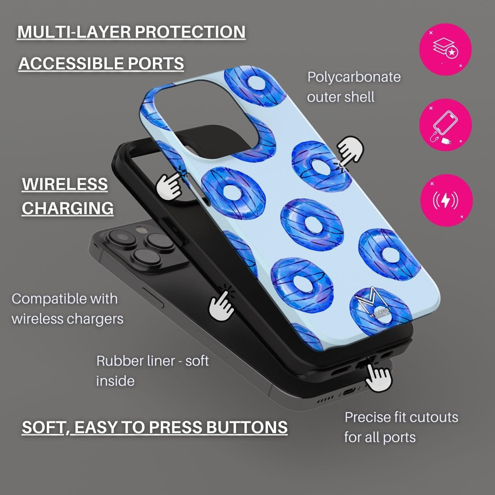 Donut Despair (Blue) Phone Case - Miarobi Design By