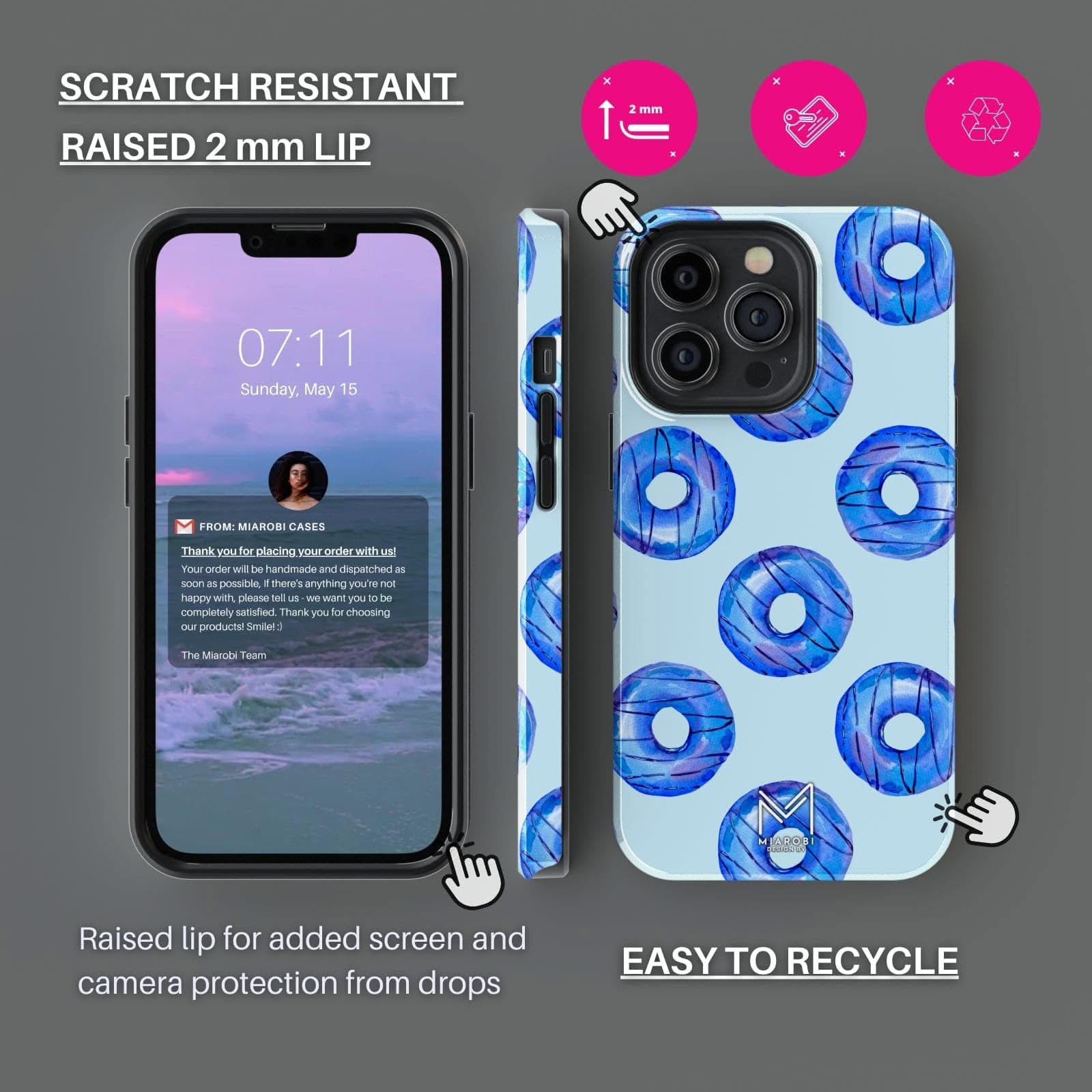 Donut Despair (Blue) Phone Case - Miarobi Design By