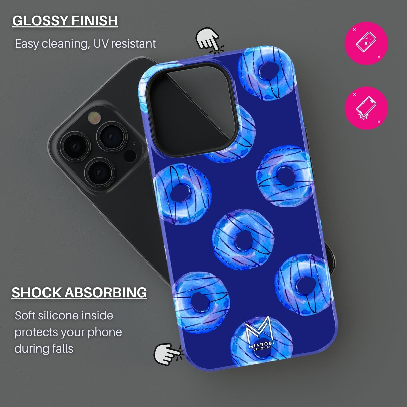 Donut Despair (Dark Blue) Phone Case - Miarobi Design By