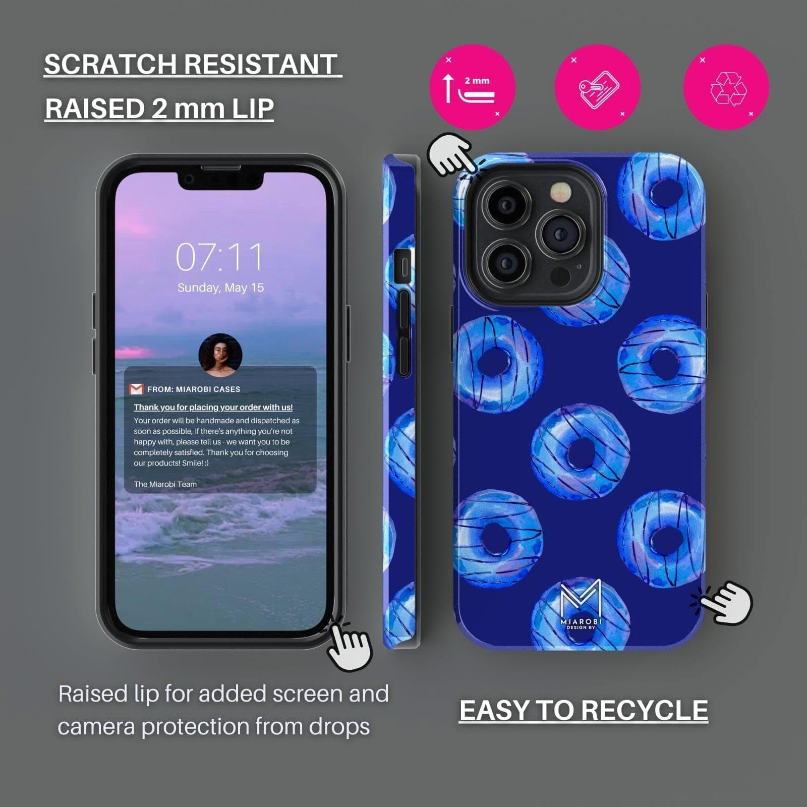 Donut Despair (Dark Blue) Phone Case - Miarobi Design By