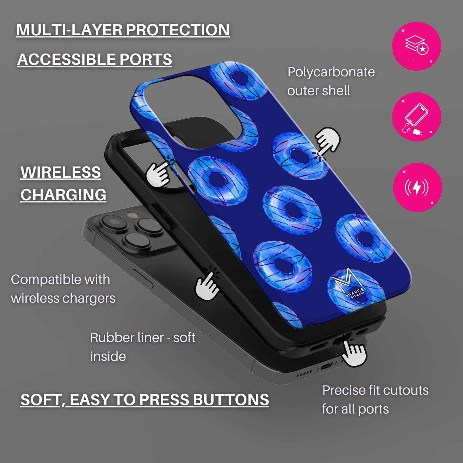 Donut Despair (Dark Blue) Phone Case - Miarobi Design By