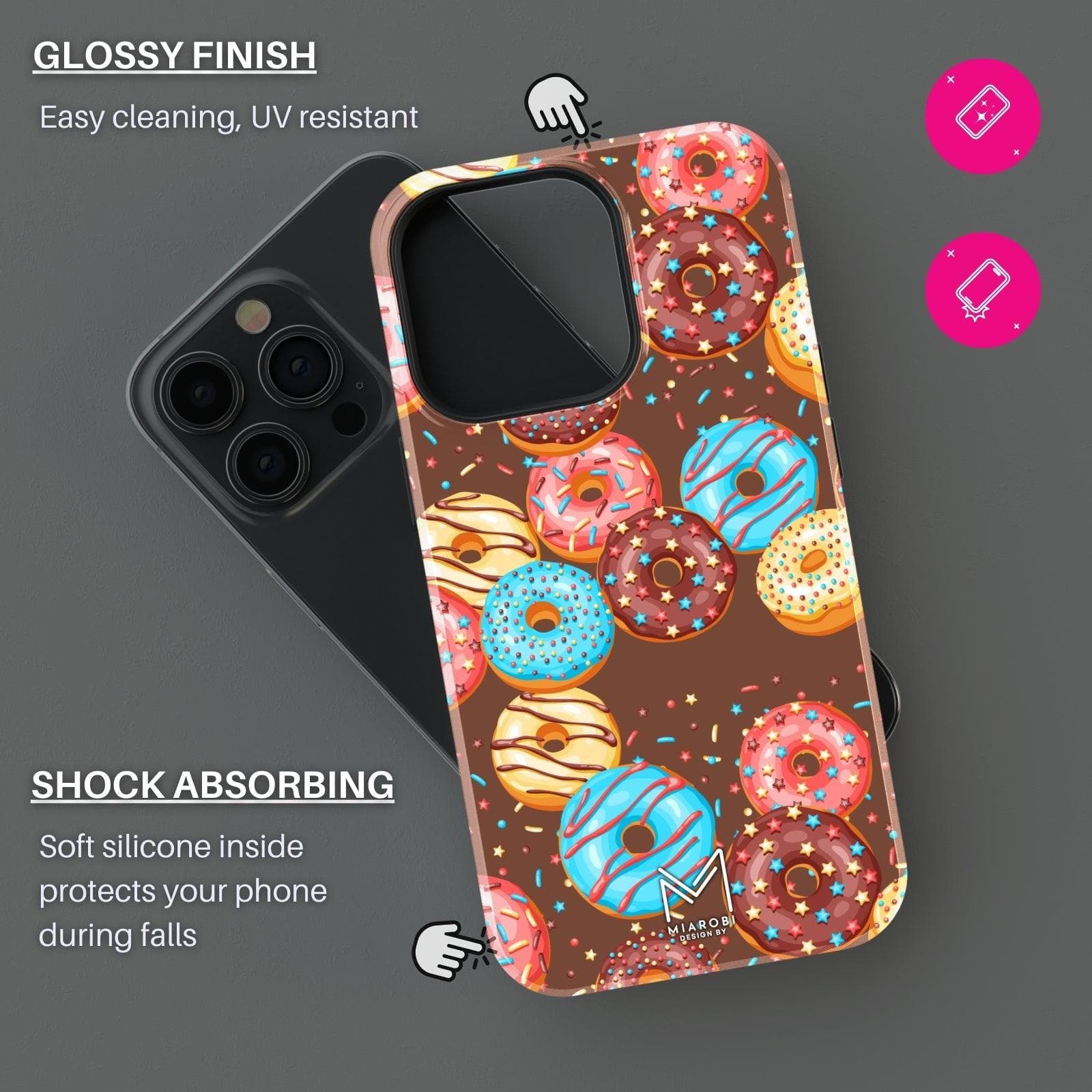 Donut Party (Brown) Phone Case - Miarobi Design By