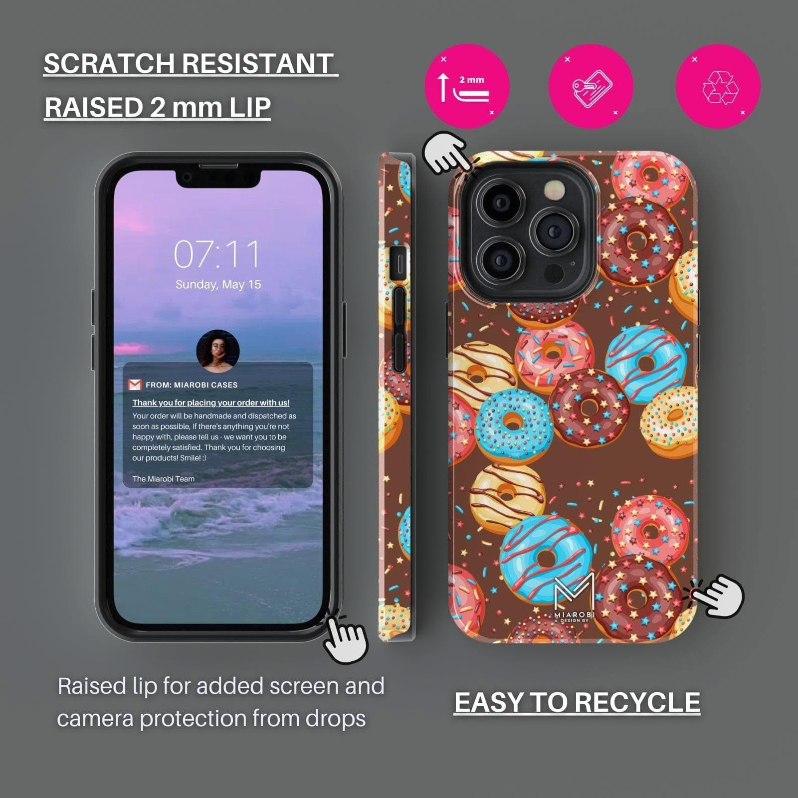 Donut Party (Brown) Phone Case - Miarobi Design By