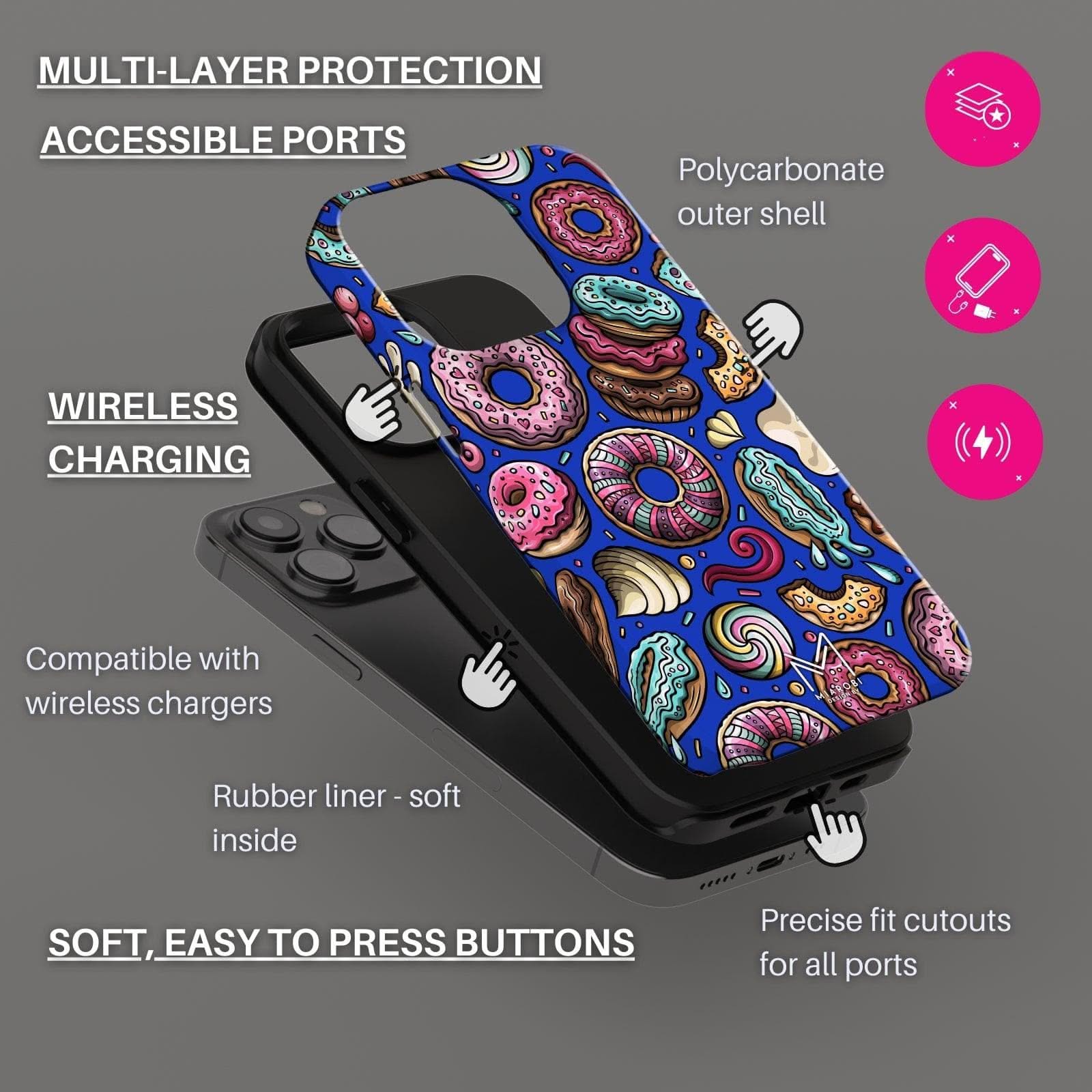Glazed Craze (Blue) Phone Case - Miarobi Design By