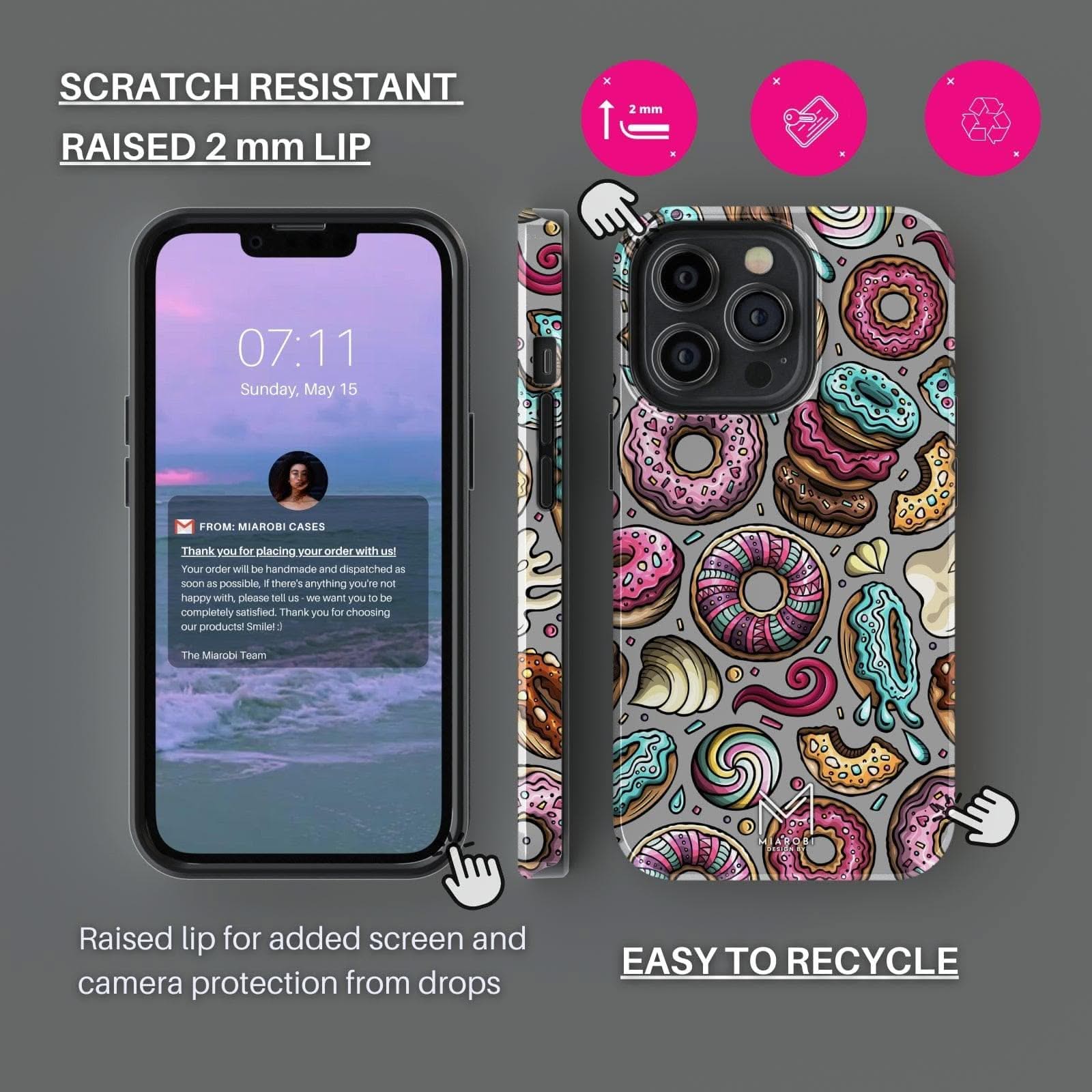 Glazed Craze (Silver) Phone Case - Miarobi Design By