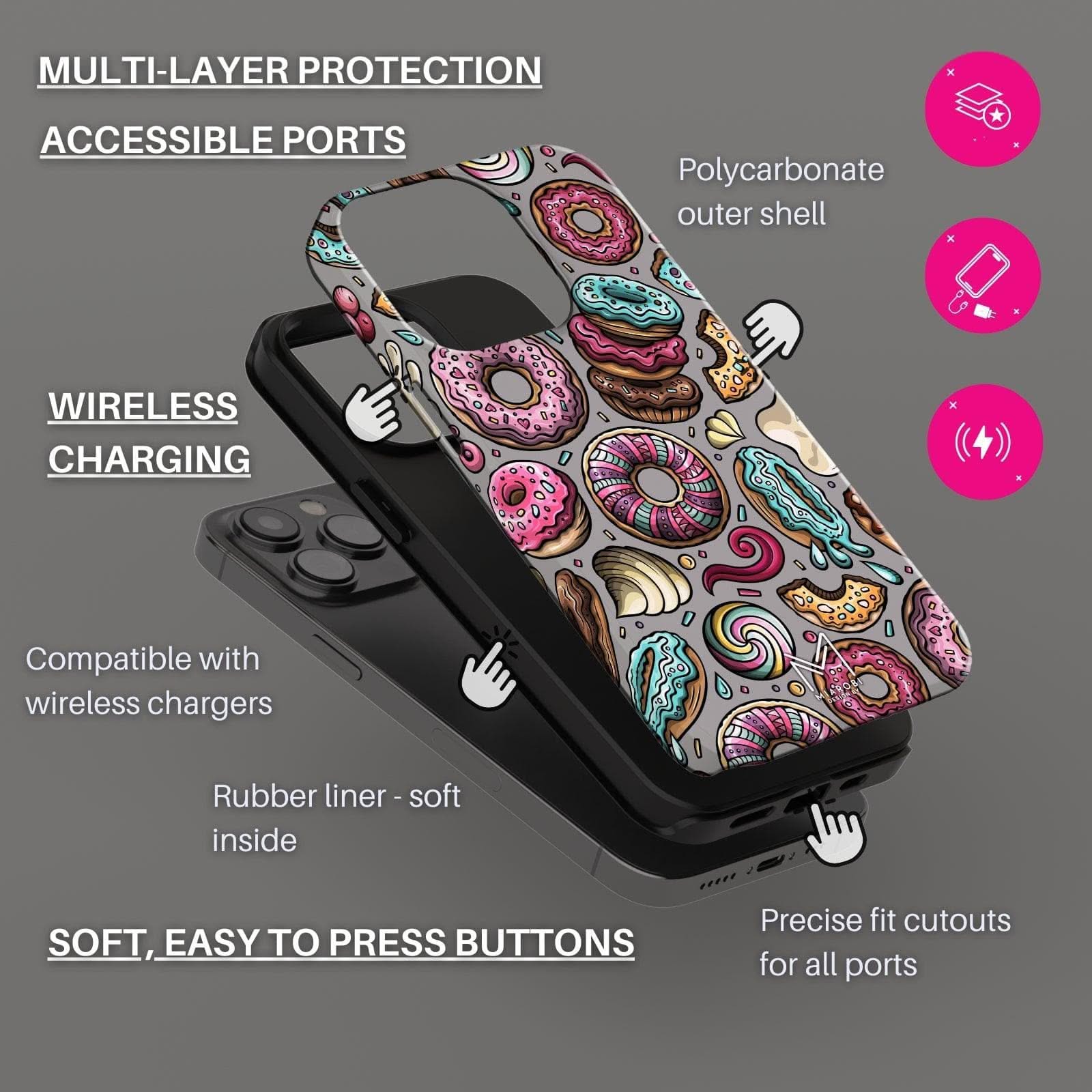 Glazed Craze (Silver) Phone Case - Miarobi Design By