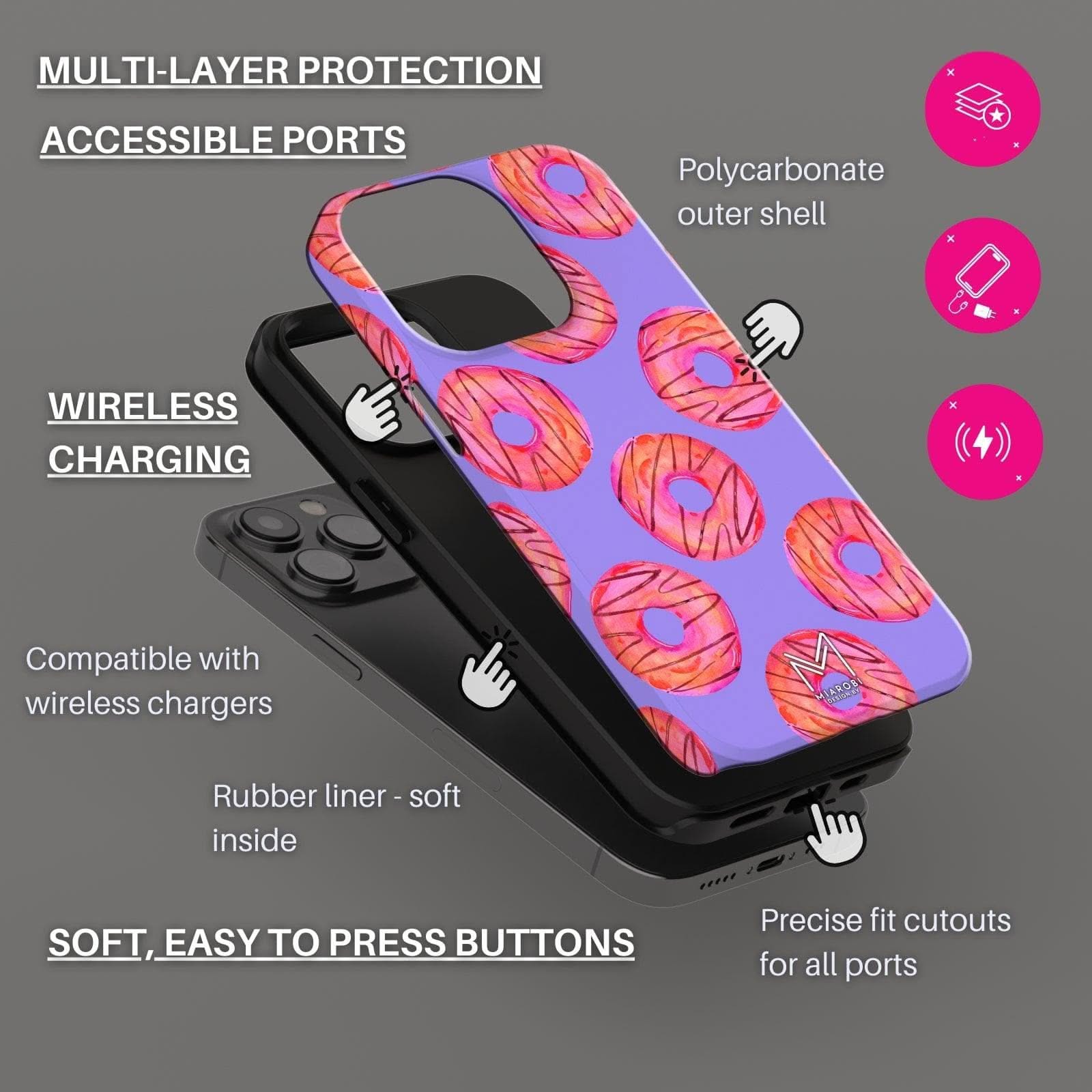 Glazed & Gooey (Purple) Phone Case - Miarobi Design By