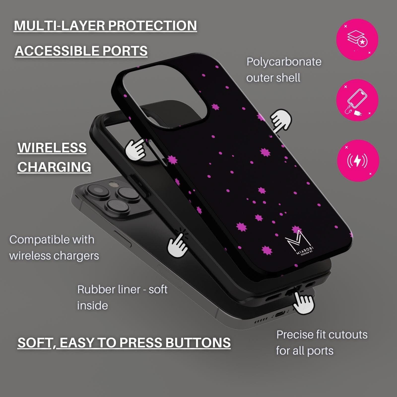Magic Stars (Pink) Phone Case - Miarobi Design By