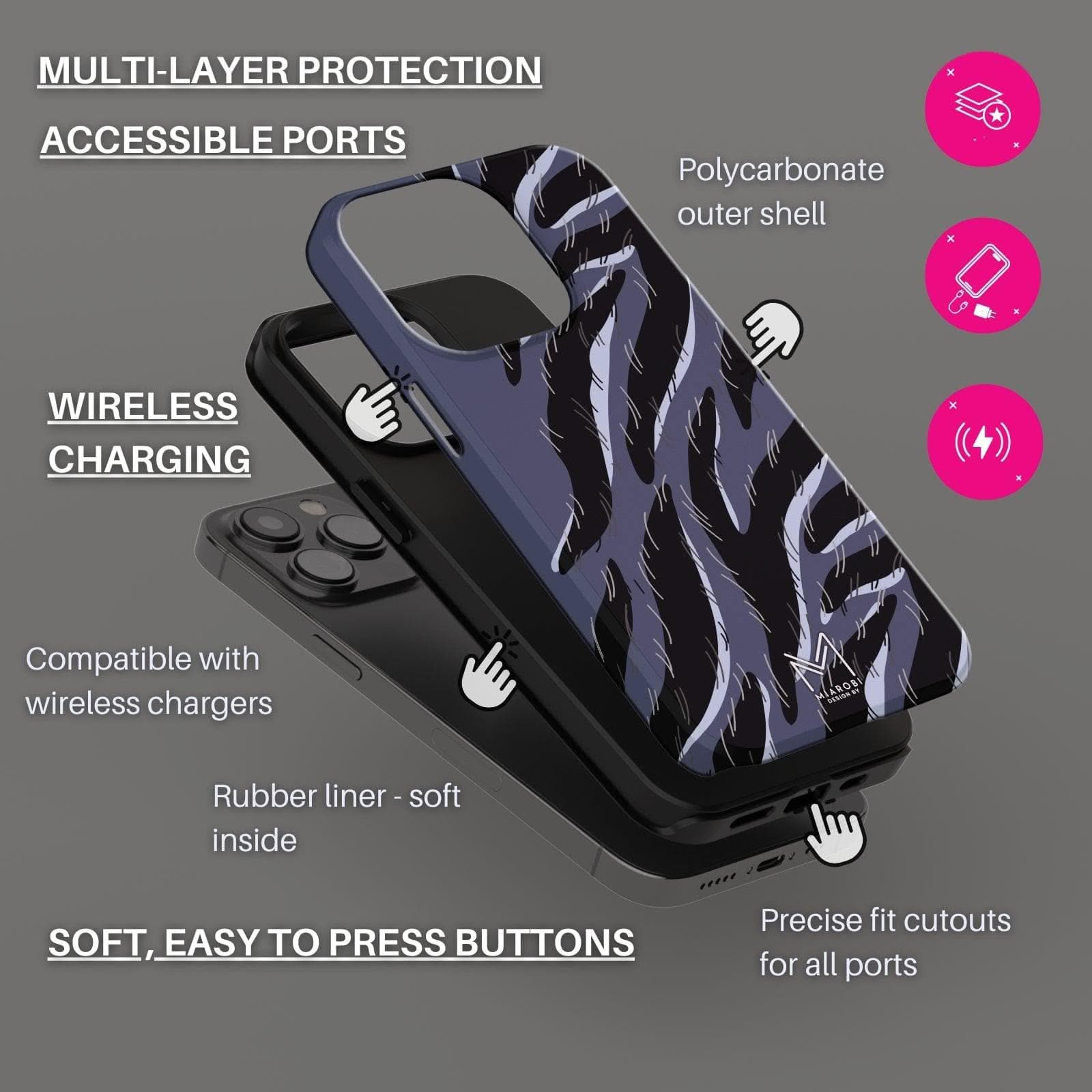 Mesmerize Them Hypnotic (Blue) Phone case - Miarobi Design By