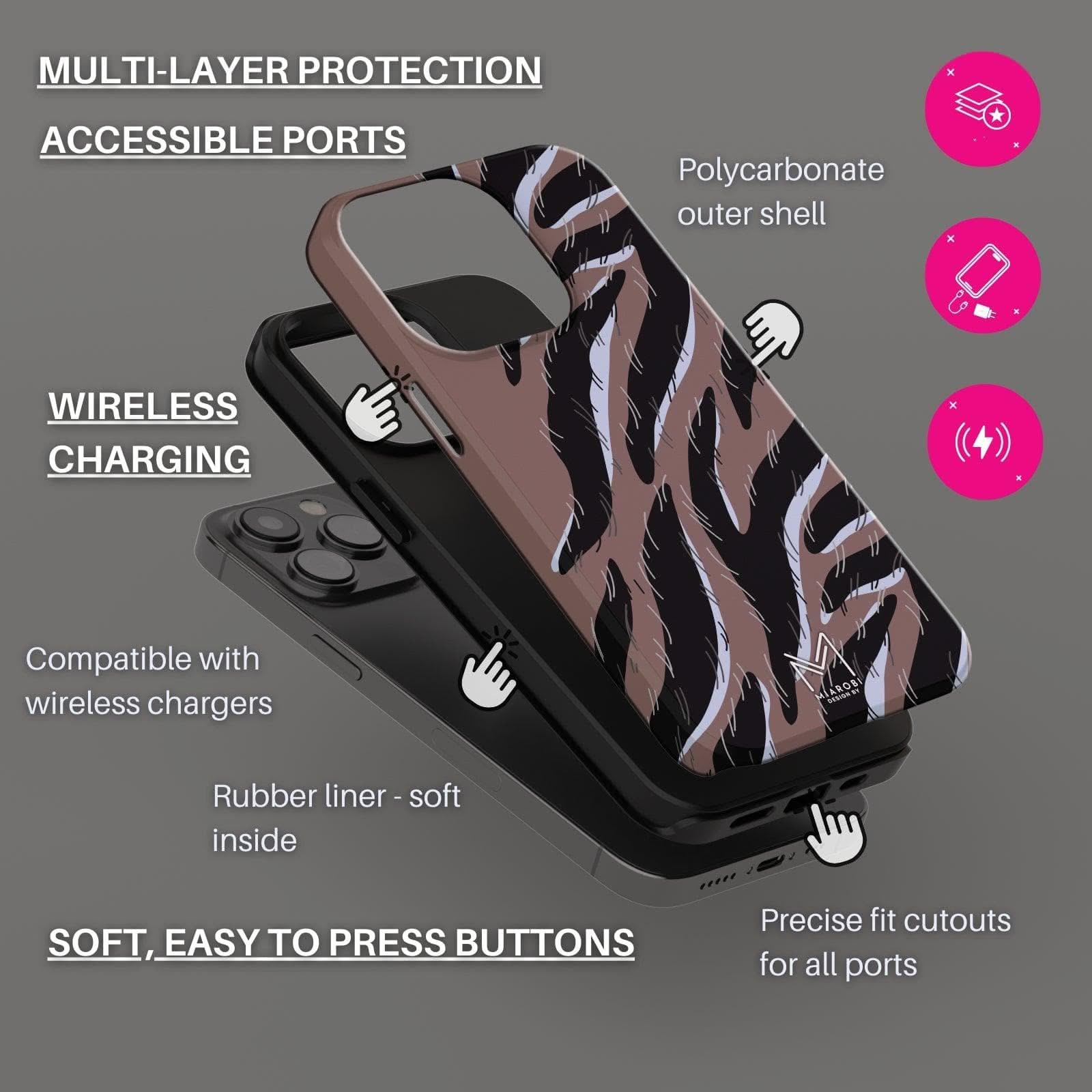 Mesmerize Them Hypnotic (Brown) Phone Case - Miarobi Design By