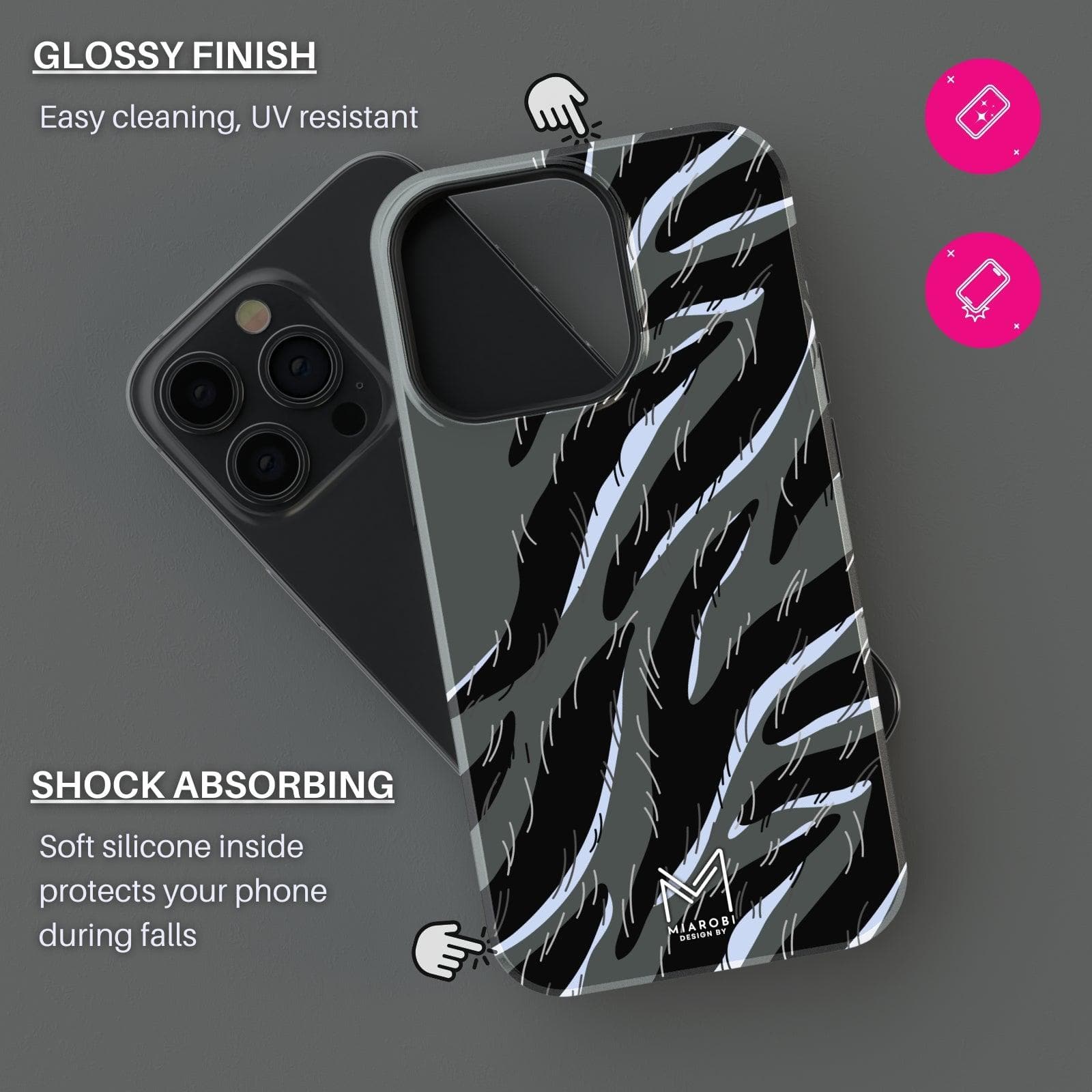 Mesmerize Them Hypnotic (Gray) Phone Case - Miarobi Design By