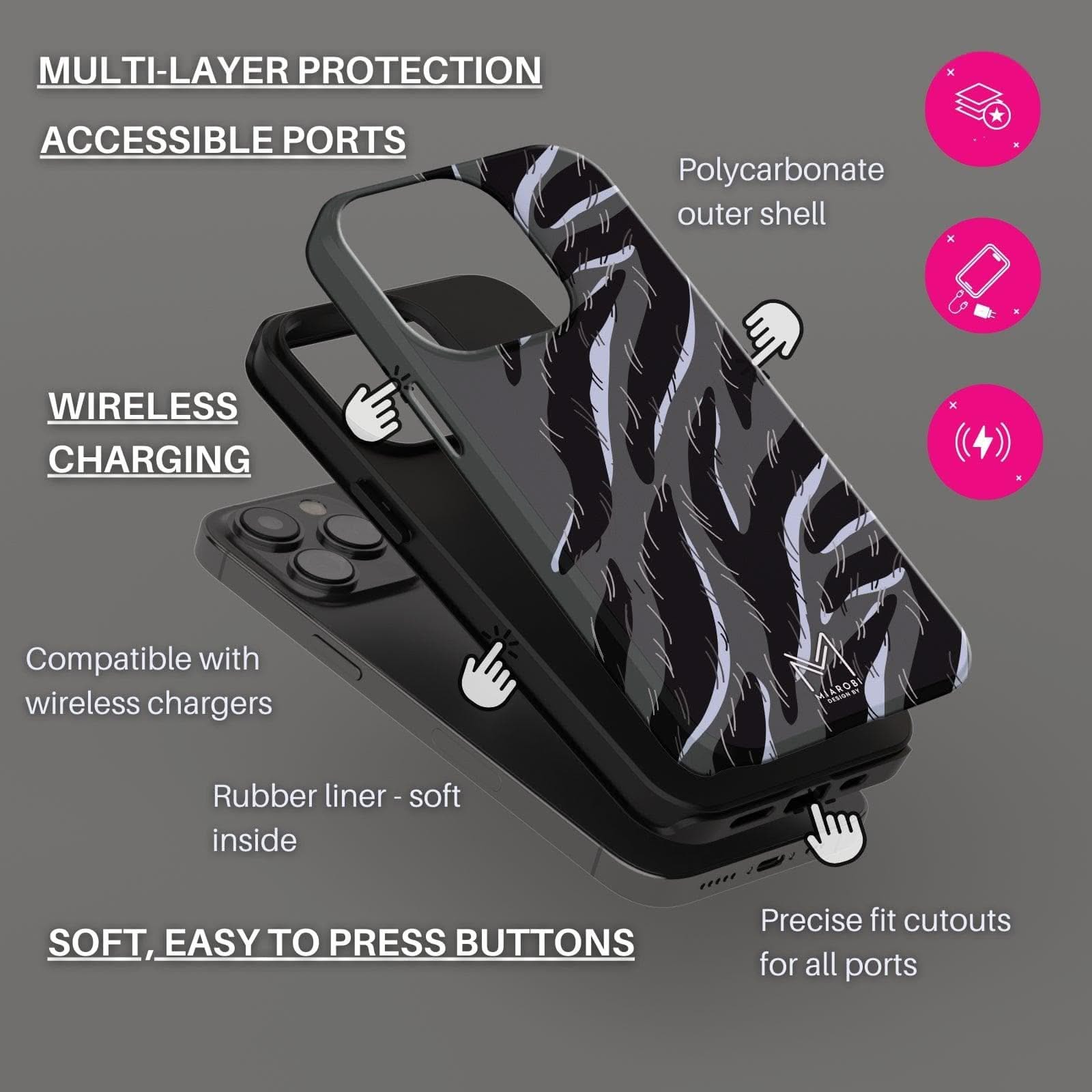 Mesmerize Them Hypnotic (Gray) Phone Case - Miarobi Design By