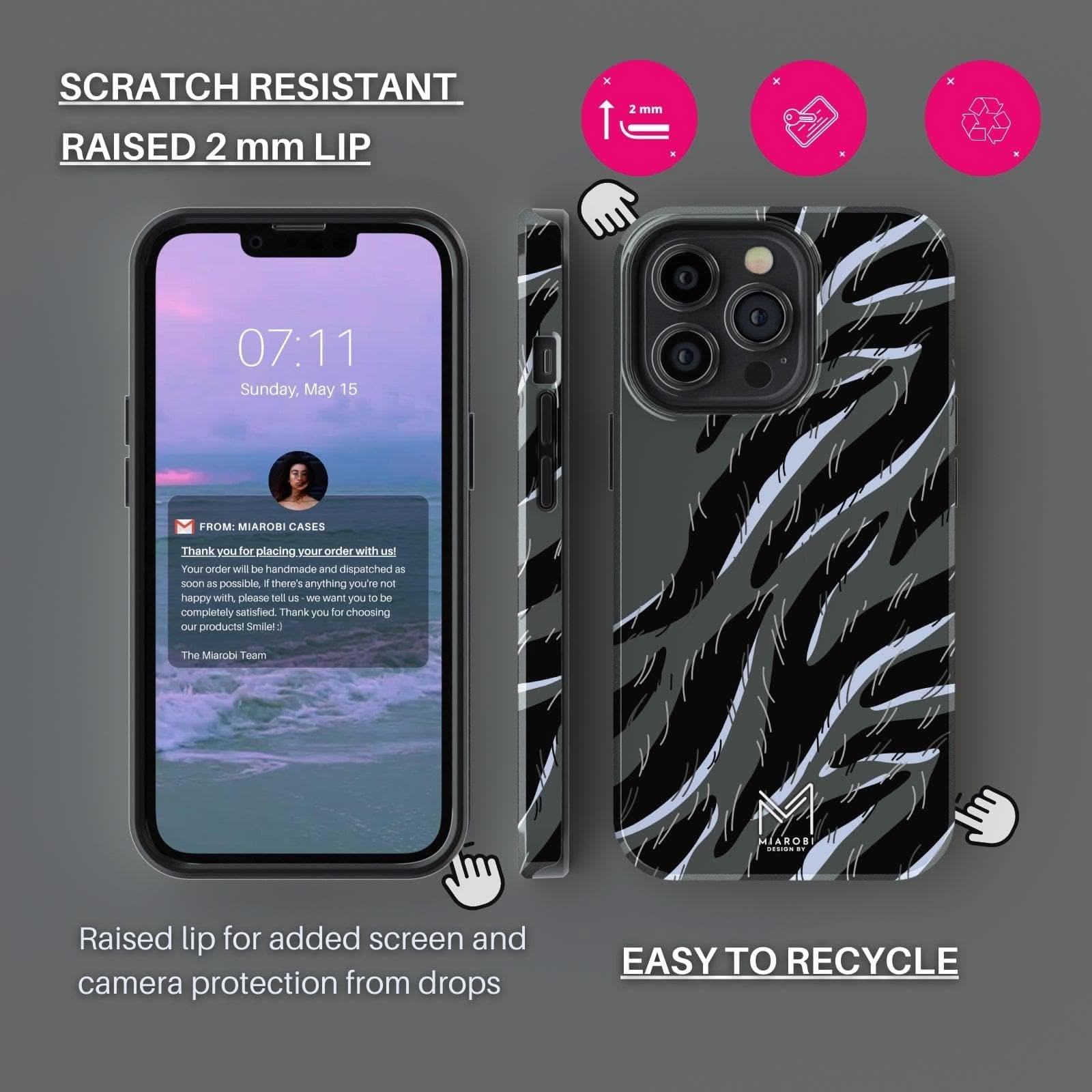 Mesmerize Them Hypnotic (Gray) Phone Case - Miarobi Design By