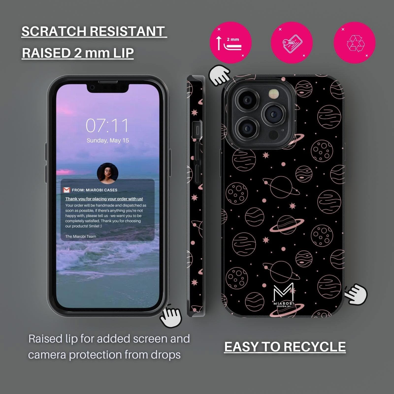Moonstruck Celestial Beauty (Black) Phone Case - Miarobi Design By