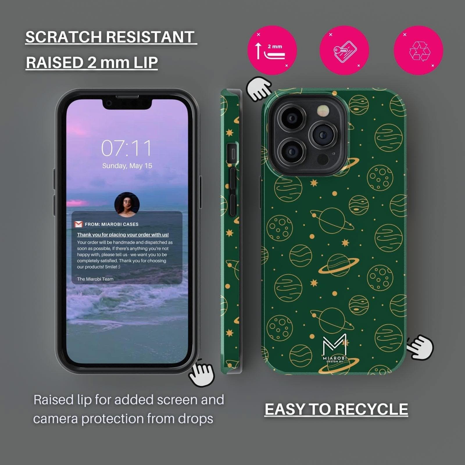 Moonstruck Celestial Beauty (Green) Phone Case - Miarobi Design By