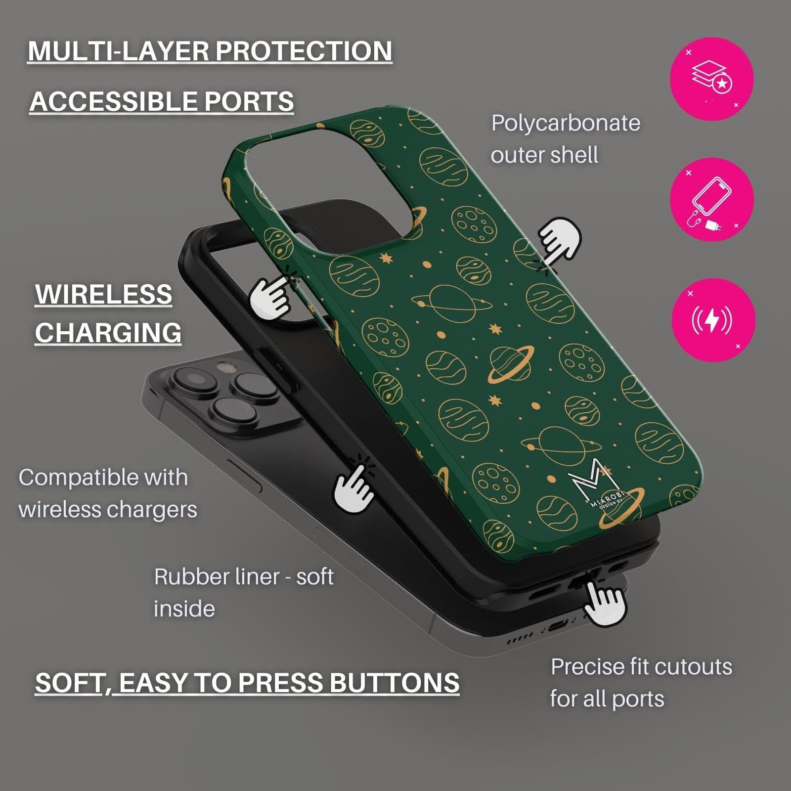 Moonstruck Celestial Beauty (Green) Phone Case - Miarobi Design By