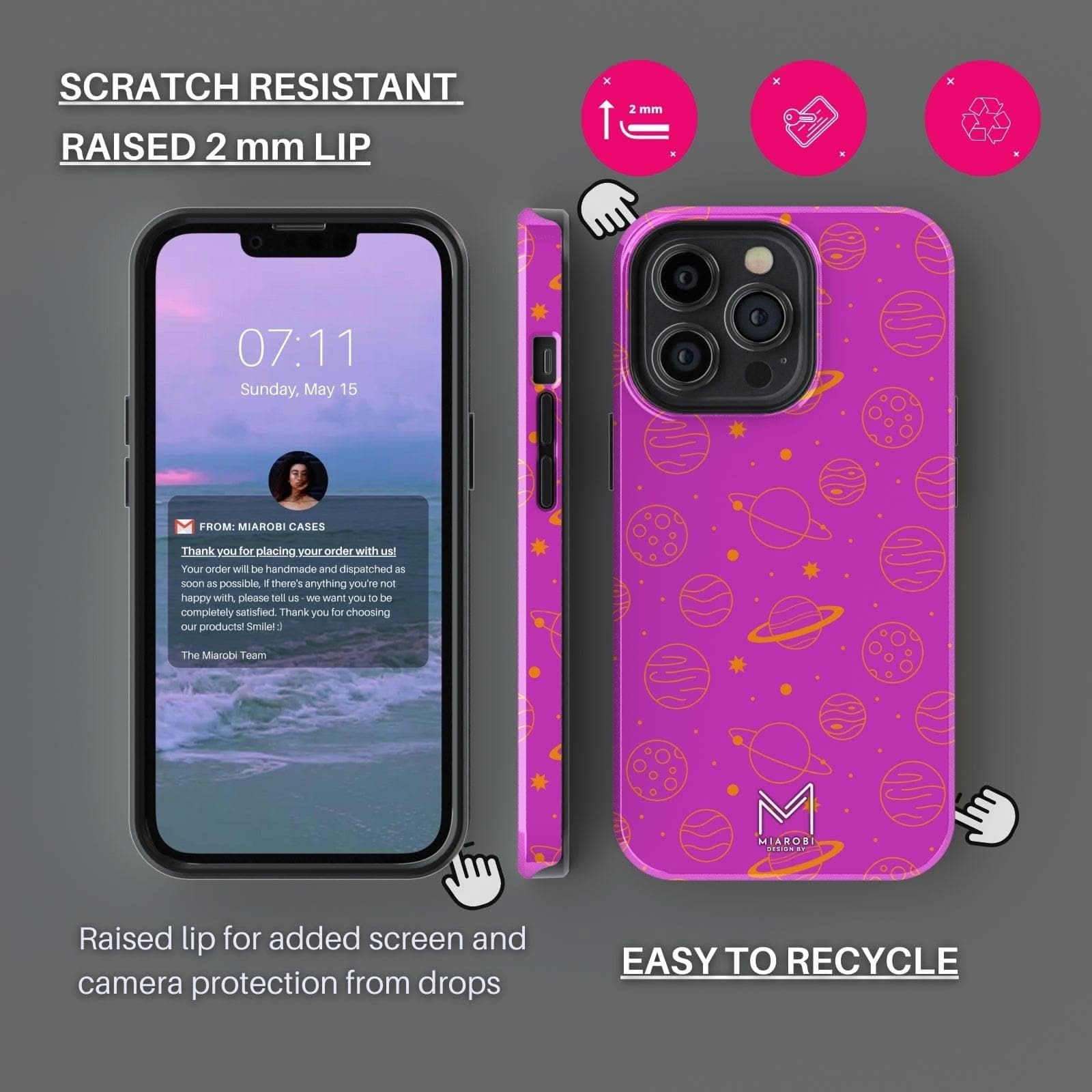 Moonstruck Celestial Beauty (Pink) Phone Case - Miarobi Design By