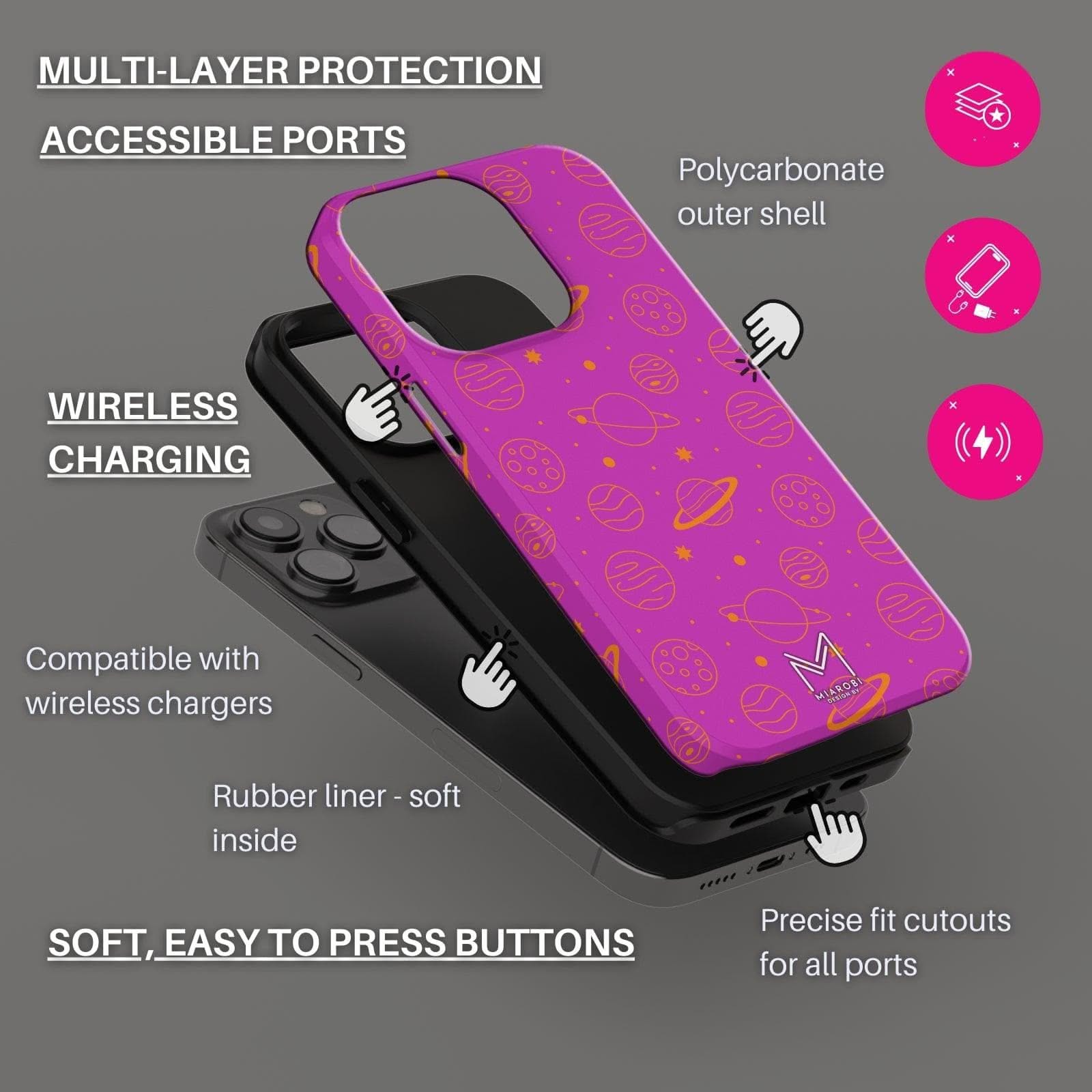 Moonstruck Celestial Beauty (Pink) Phone Case - Miarobi Design By