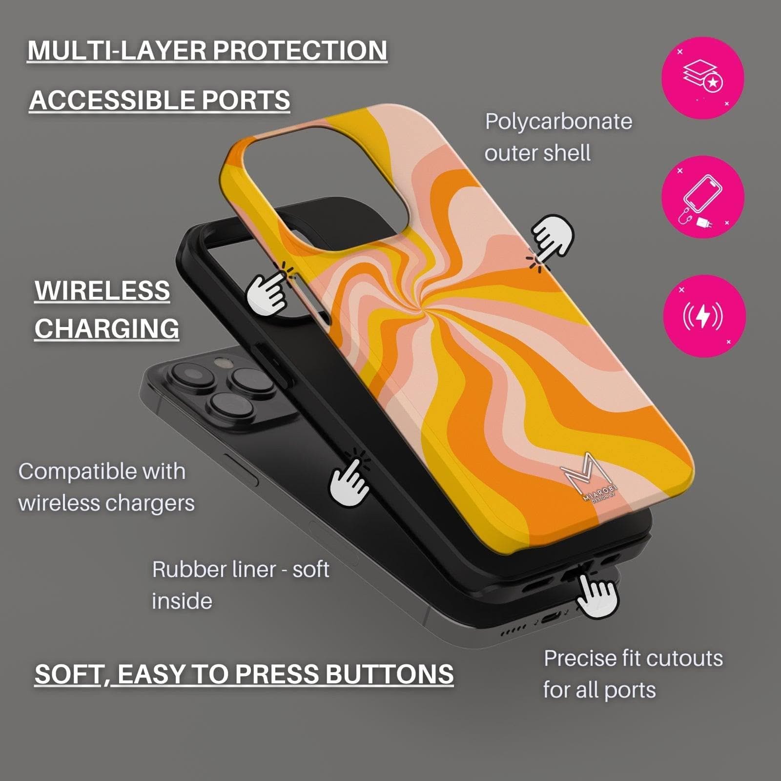 Power Yellow Phone Case - Miarobi Design By
