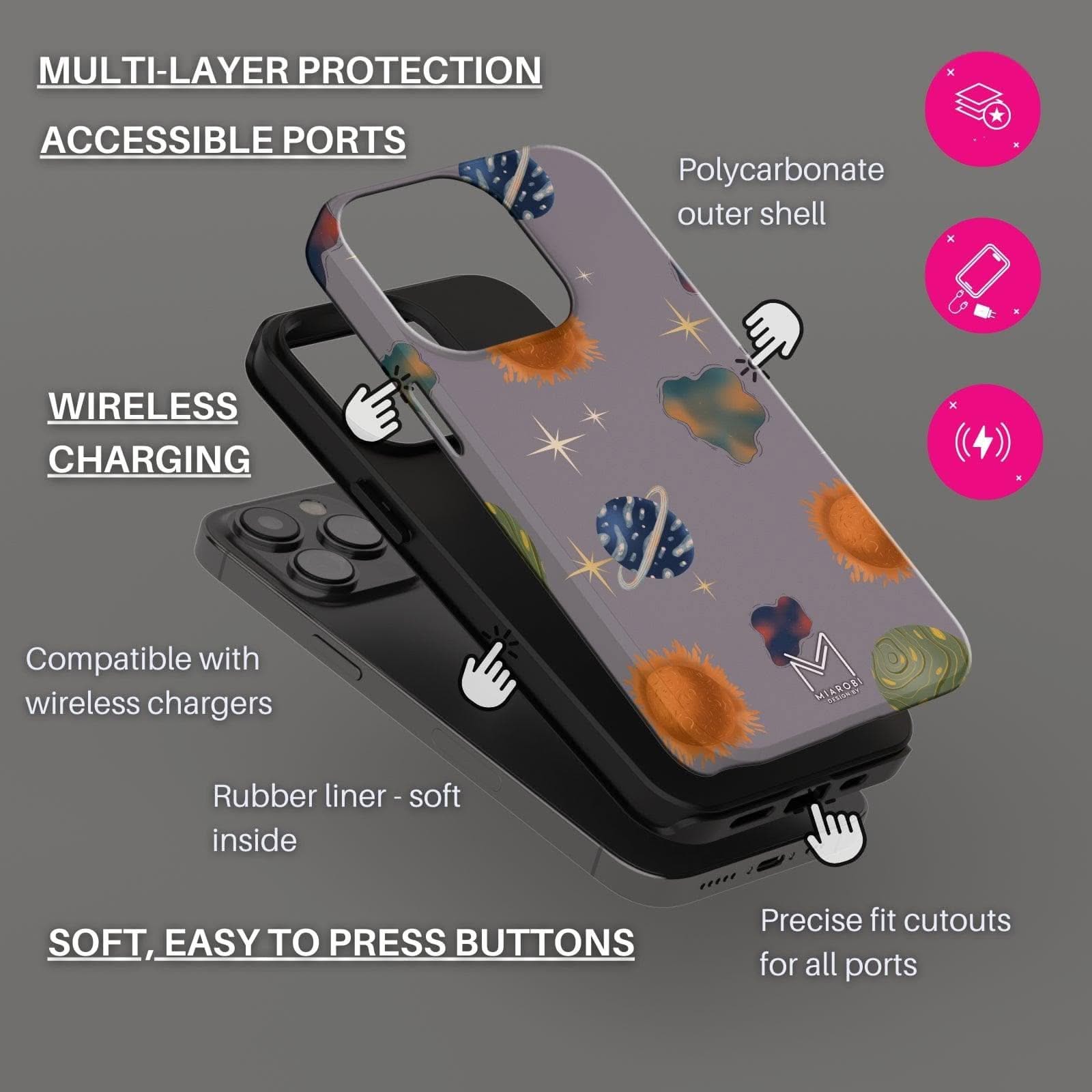 Space Traveler (Gray) Phone Case - Miarobi Design By