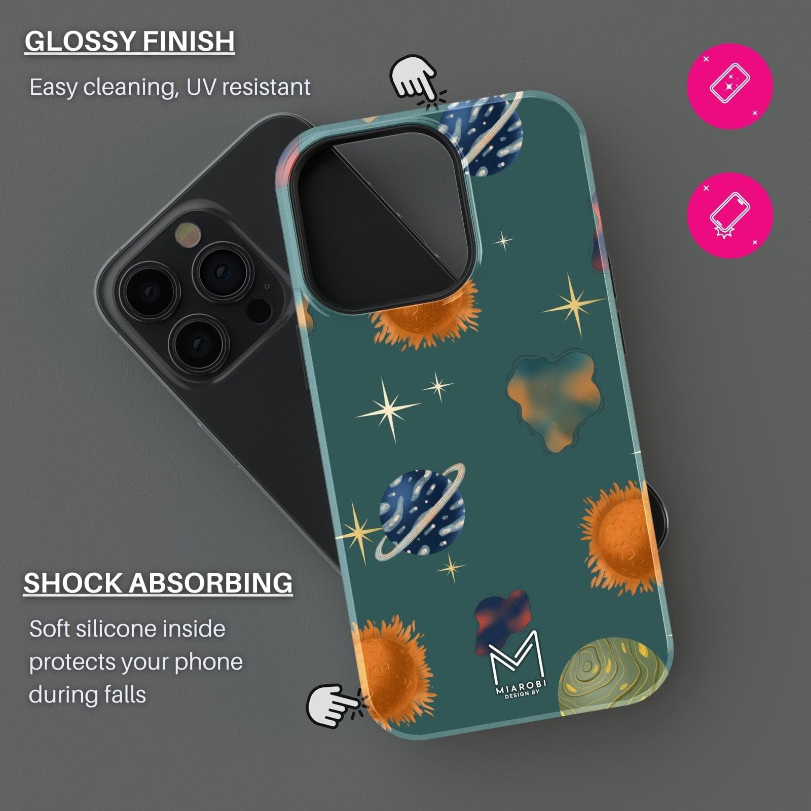 Space Traveler (Teal) Phone Case - Miarobi Design By