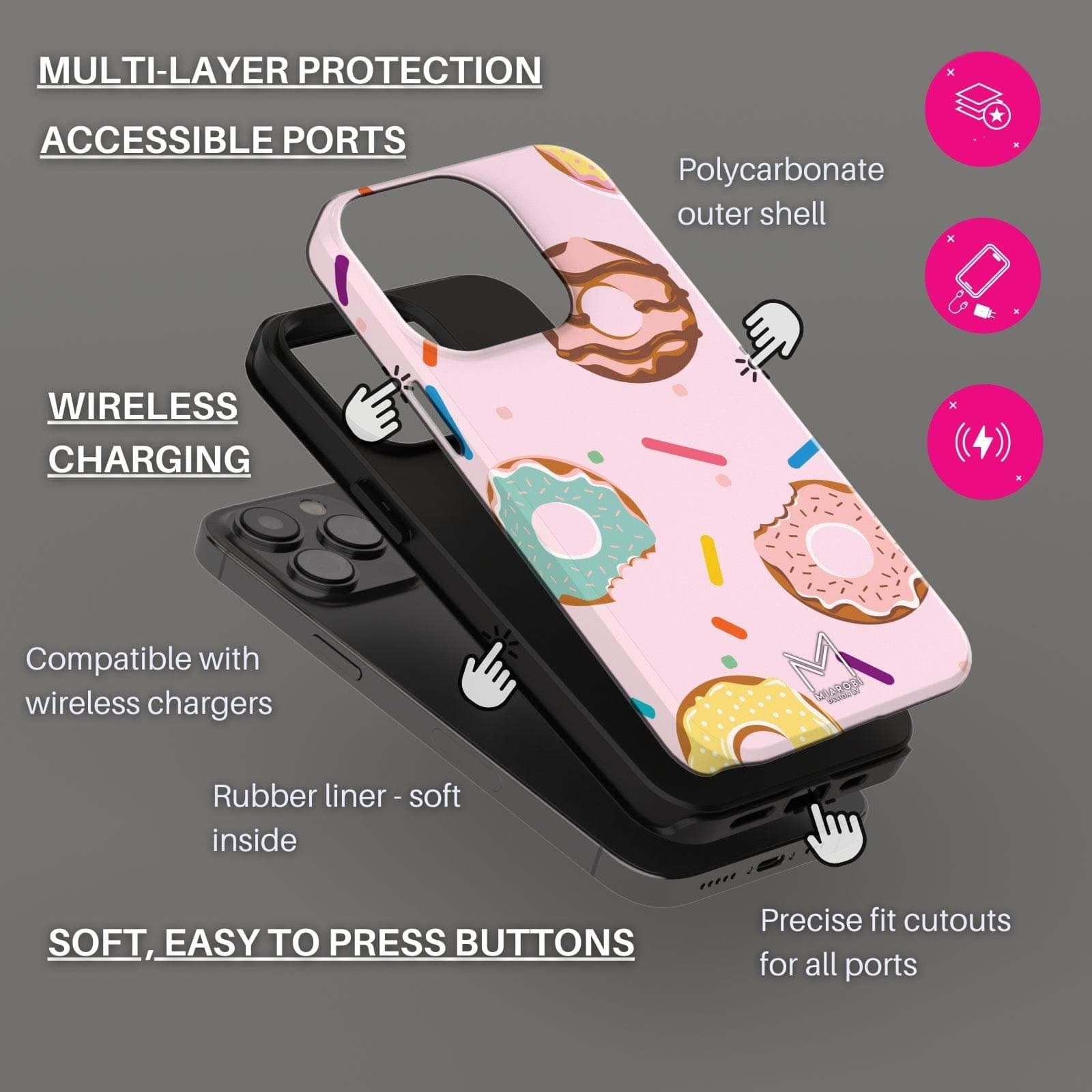 Strawberry Sprinkle Phone Case - Miarobi Design By