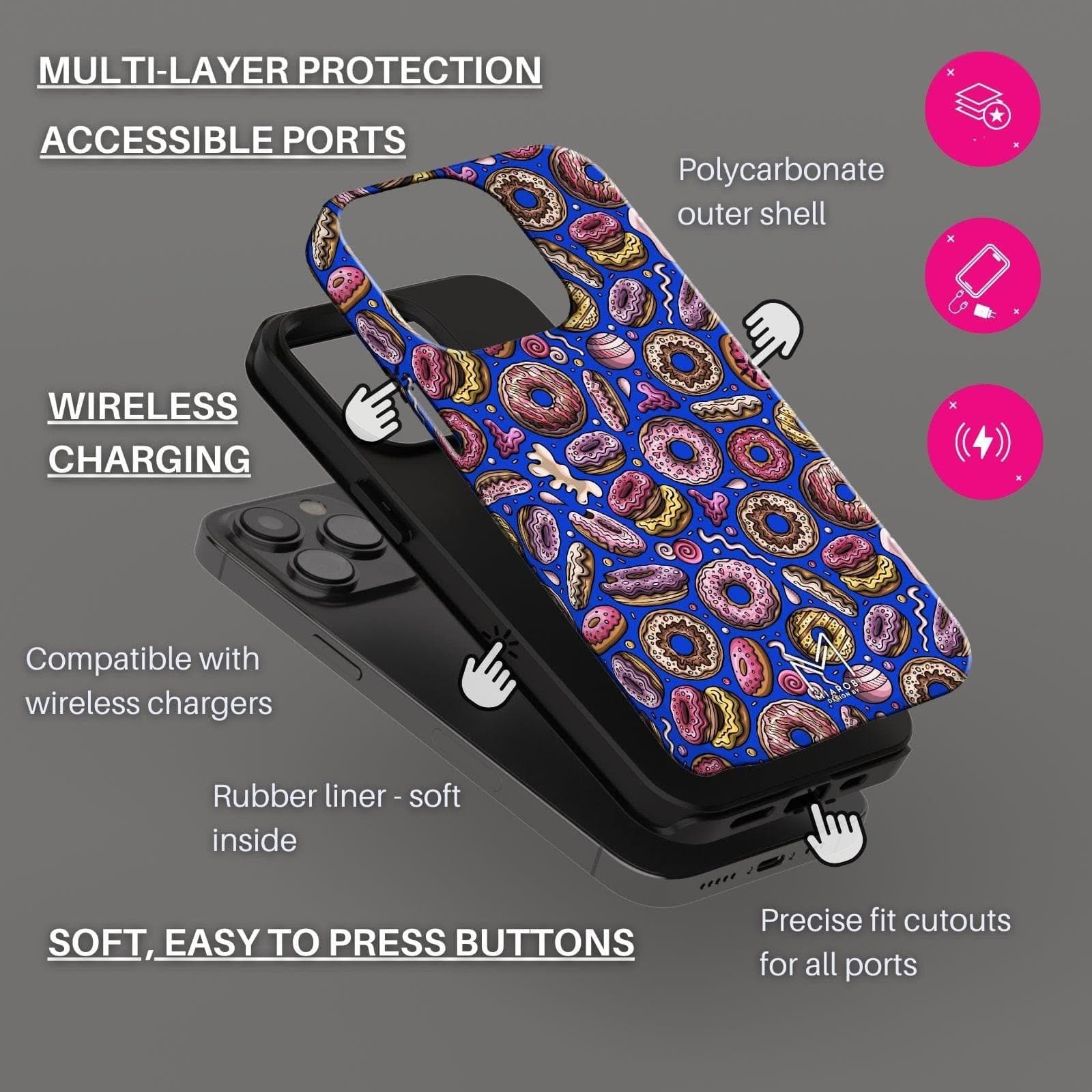 Sweet Tooth Fix (Blue) Phone Case - Miarobi Design By