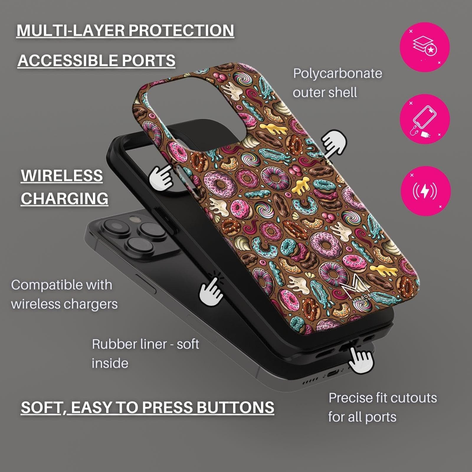 Sweet Tooth Fix (Brown) Phone Case - Miarobi Design By